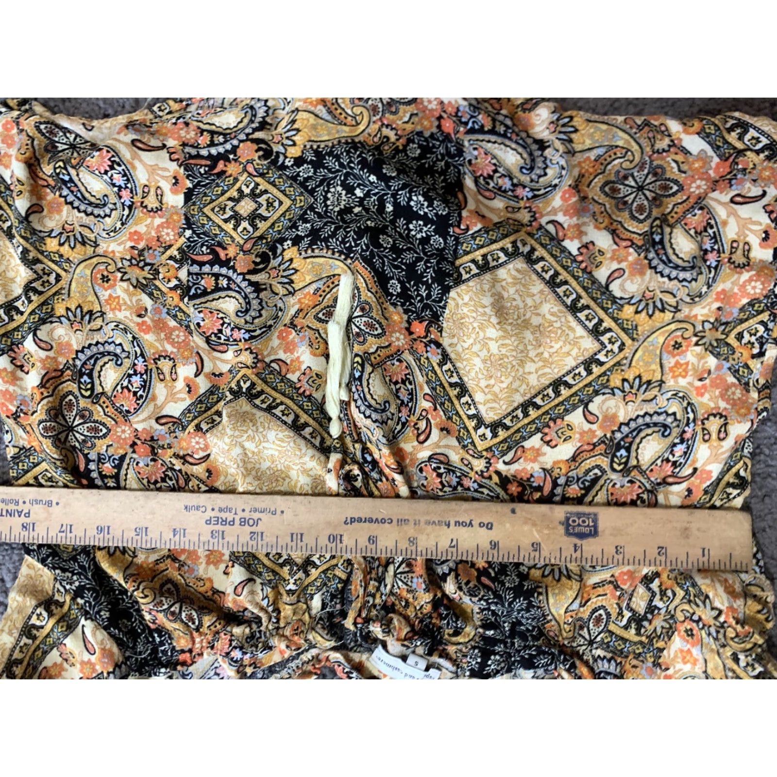 Vintage VINTAGE Cupcakes and Cashmere Yellow Aztec Paisley Cold Shoulder Blouse Size Small Size S / US 4 / IT 40 - 4 Thumbnail