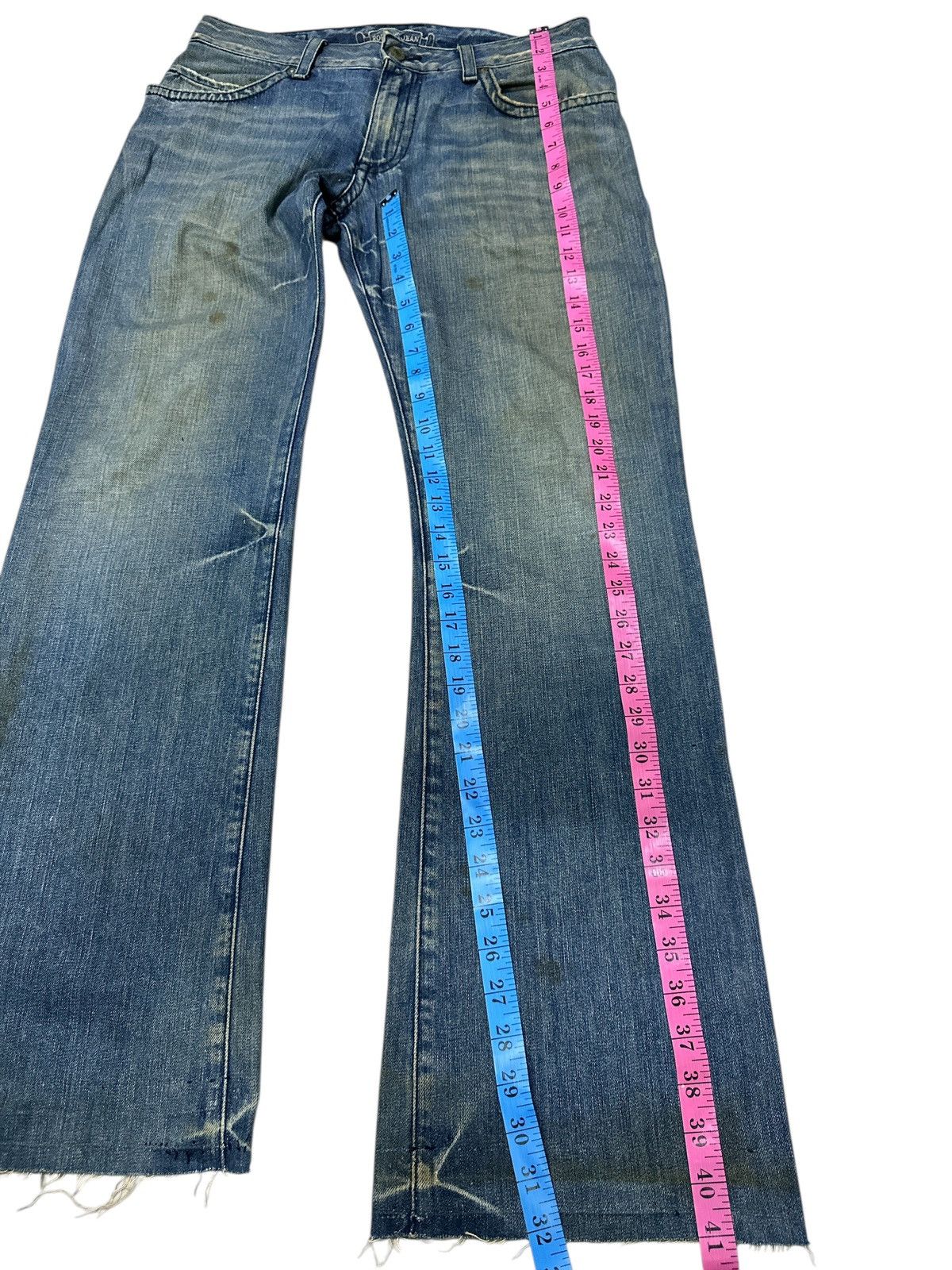 Kapital Distress Robin Jeans Flare Embroid Denim. Size US 32 / EU 48 - 7 Thumbnail