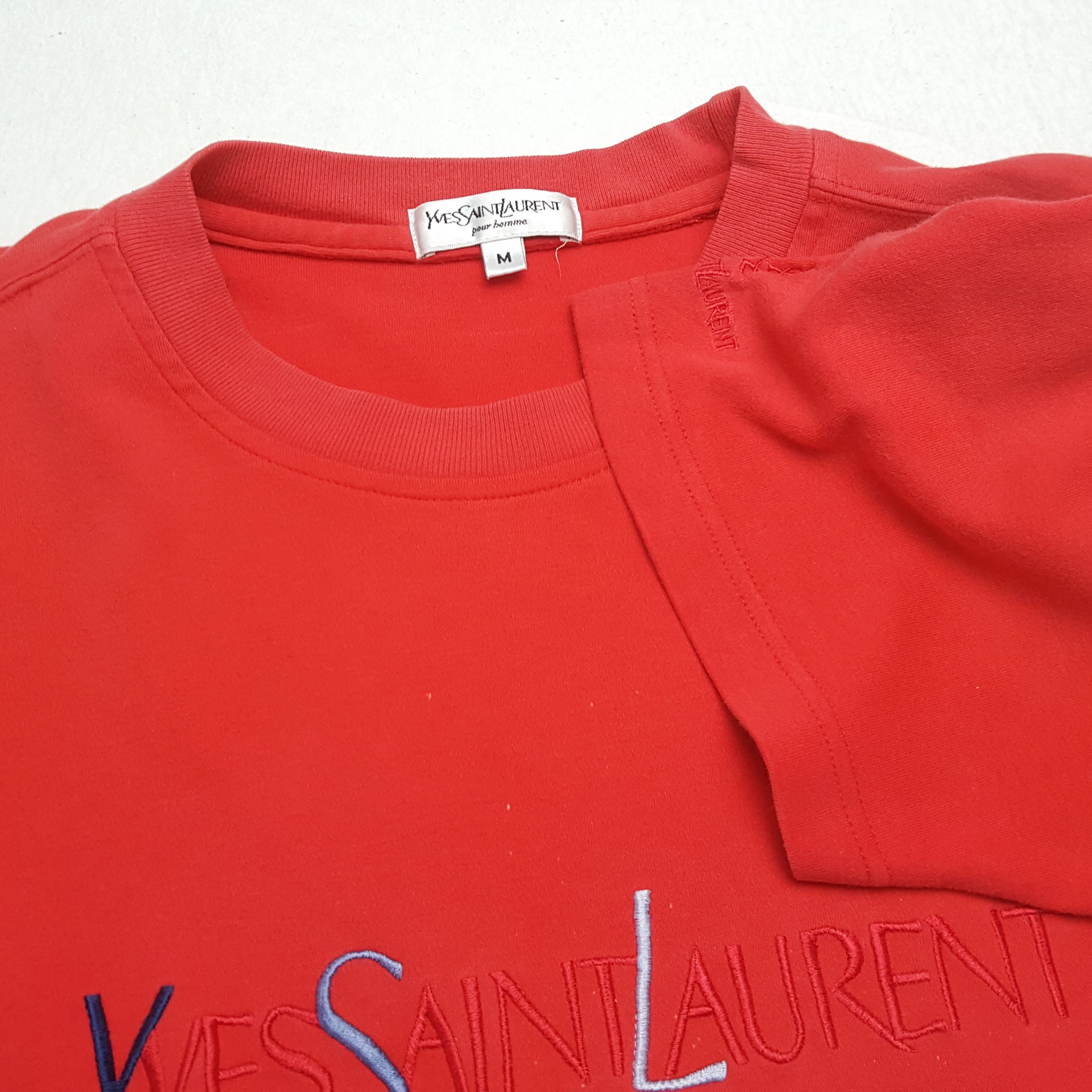 Vintage YVES SAINT LAURENT Luxury Fashion Brand Spellout Tshirt Size US L / EU 52-54 / 3 - 8 Thumbnail