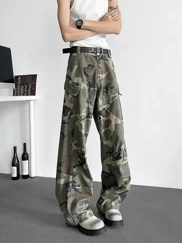 Japanese Brand Loose wide leg patchwork camouflage jeans Size US 30 / EU 46 - 2 Thumbnail