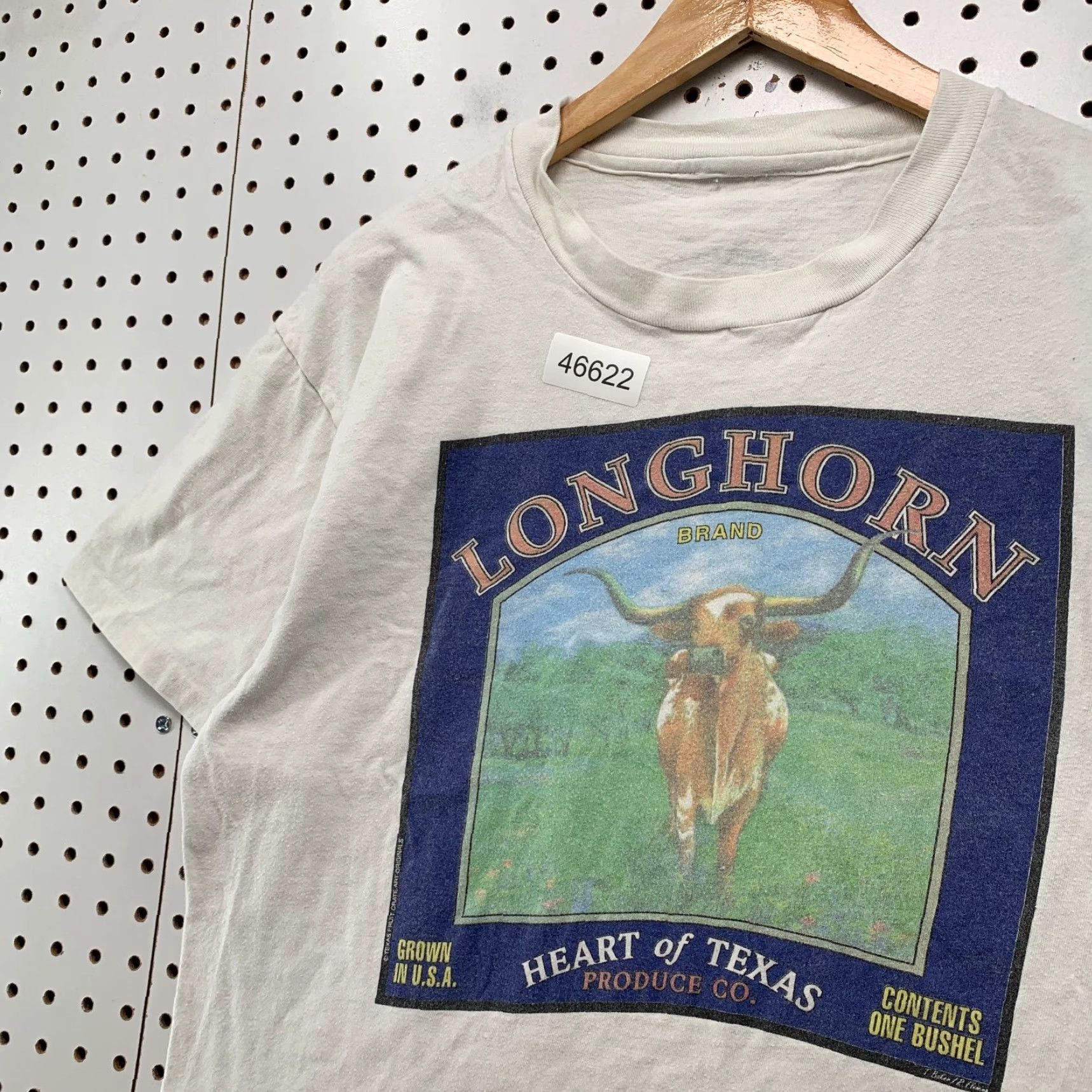 Vintage VINTAGE Longhorn Bull Texas Shirt Men M White USA Texas Art Fruit Crate USA Size US M / EU 48-50 / 2 - 7 Thumbnail