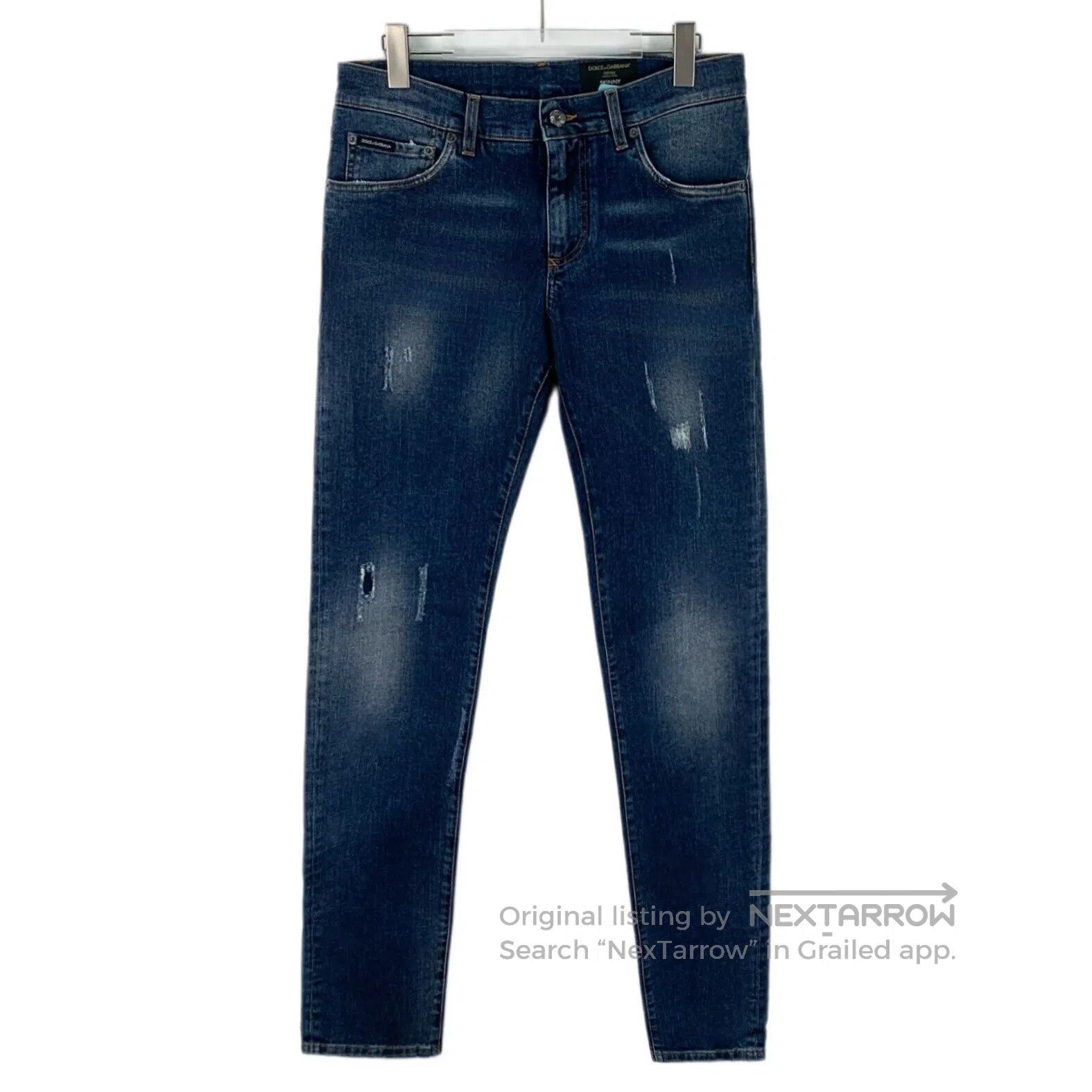 Dolce & Gabbana Dolce Gabbana Dark blue water-washed distressed design cot Size US 32 / EU 48 - 1 Thumbnail