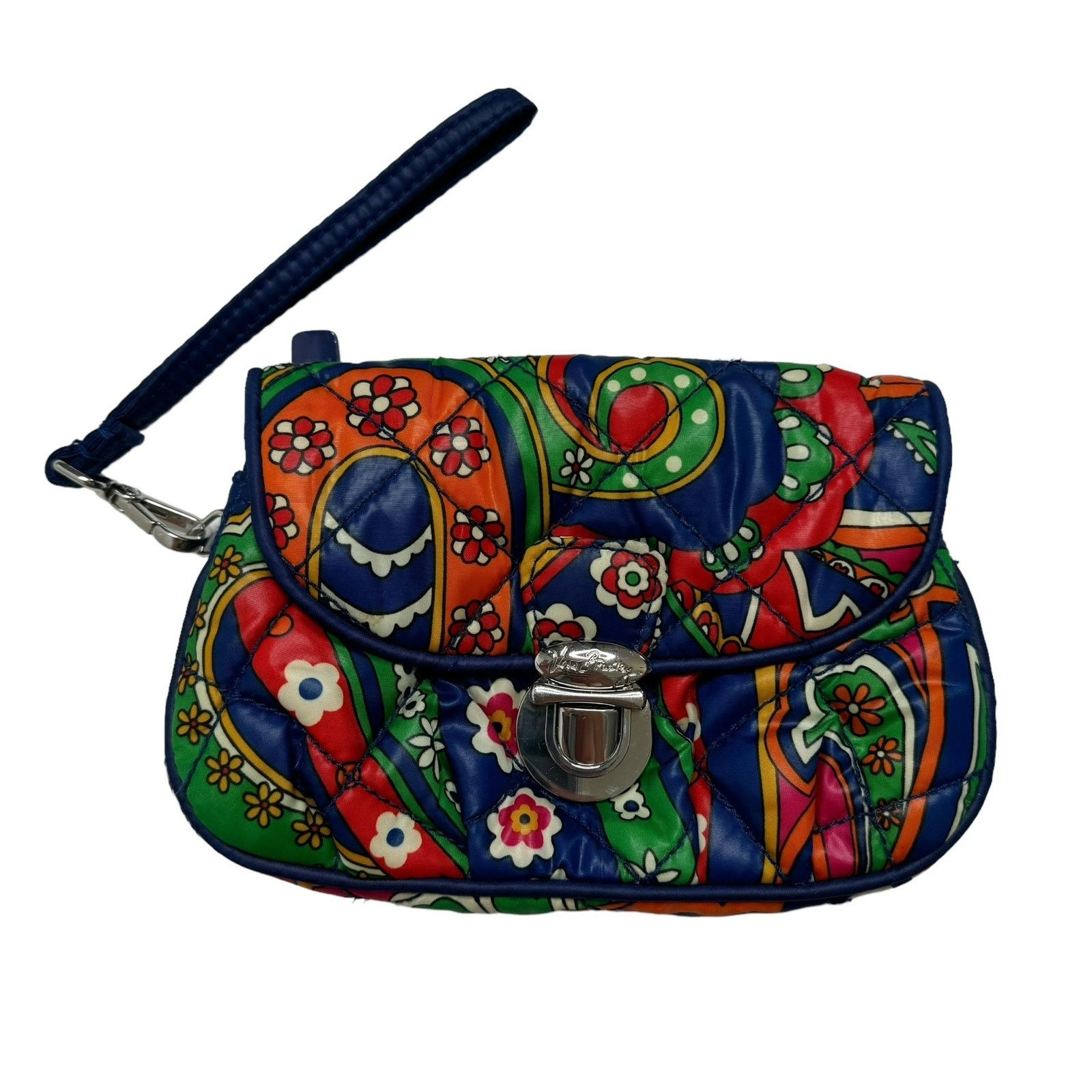 Vera Bradley VERA BRADLEY Lapis Blue Paisley Puffy Wristlet Wallet Bag Size ONE SIZE - 1 Thumbnail