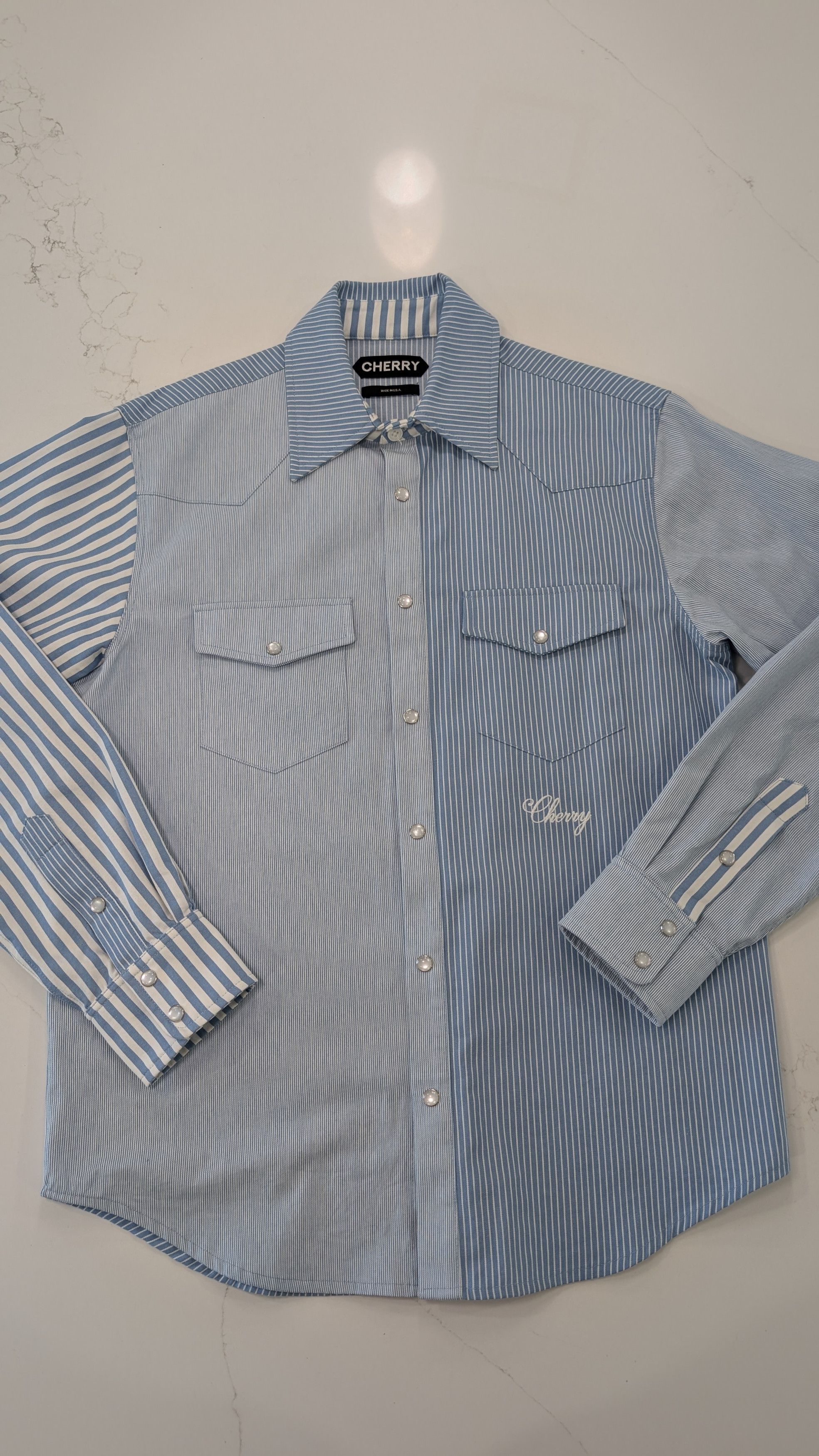 Cherry LA Cherry LA Mismatch Striped Western Pearlsnap Shirt Size US S / EU 44-46 / 1 - 1 Thumbnail