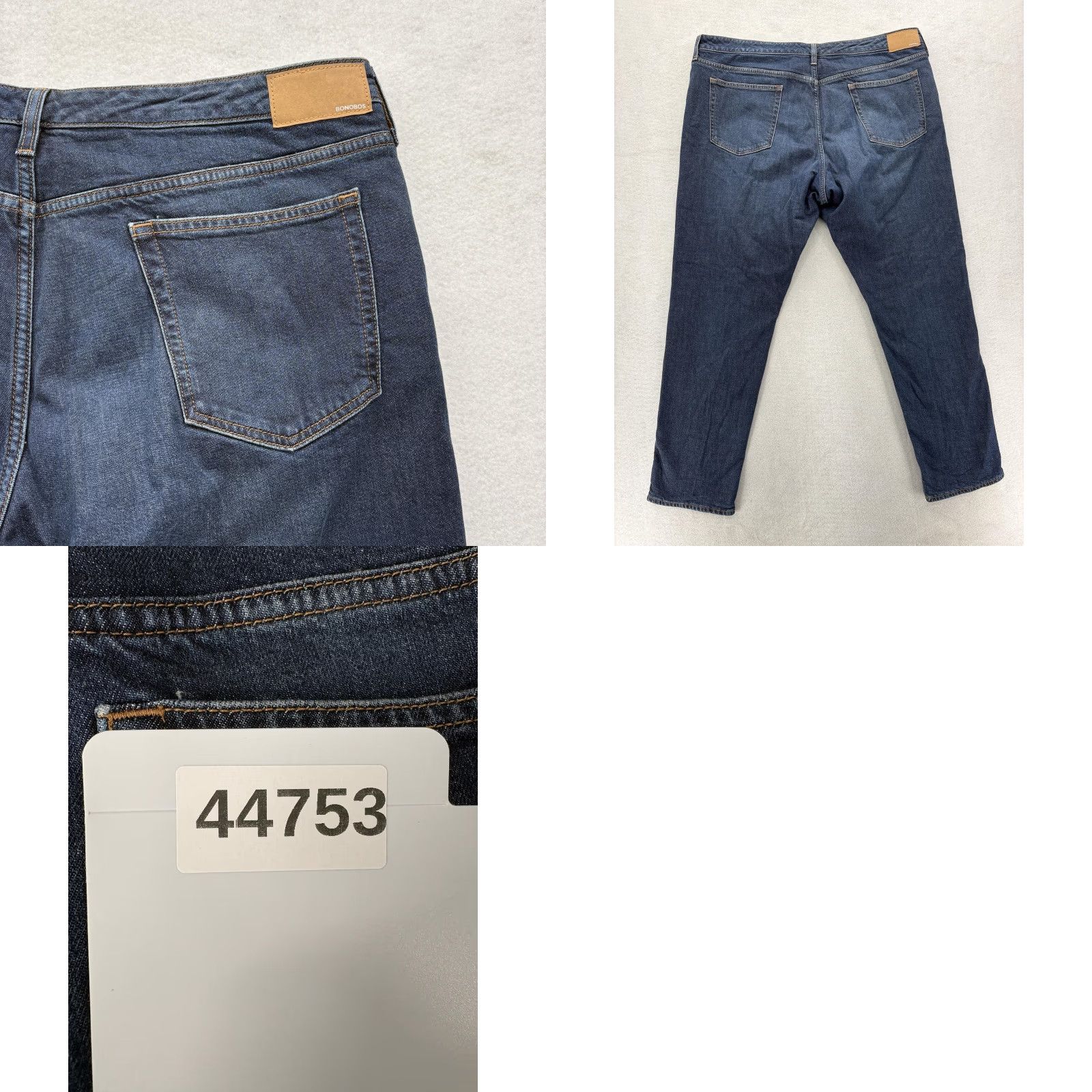 Bonobos Bonobos Jeans Mens 40x32 Athletic Fit Denim Blue Dark Wash Lined Pocket Zip Fly 5-Pocket Size US 40 / EU 56 - 9 Thumbnail