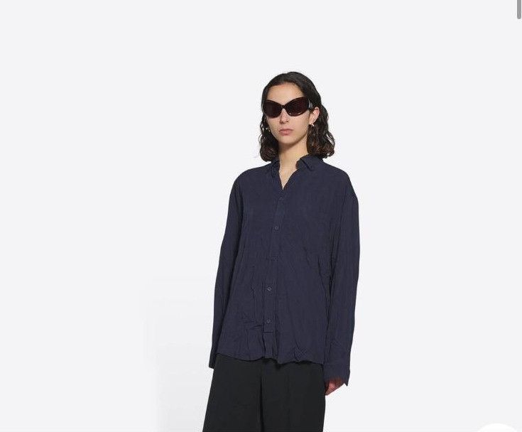 image of Balenciaga O1Mt1Gz0424 Large Fit Shirt In Blue, Women's (Size XS)