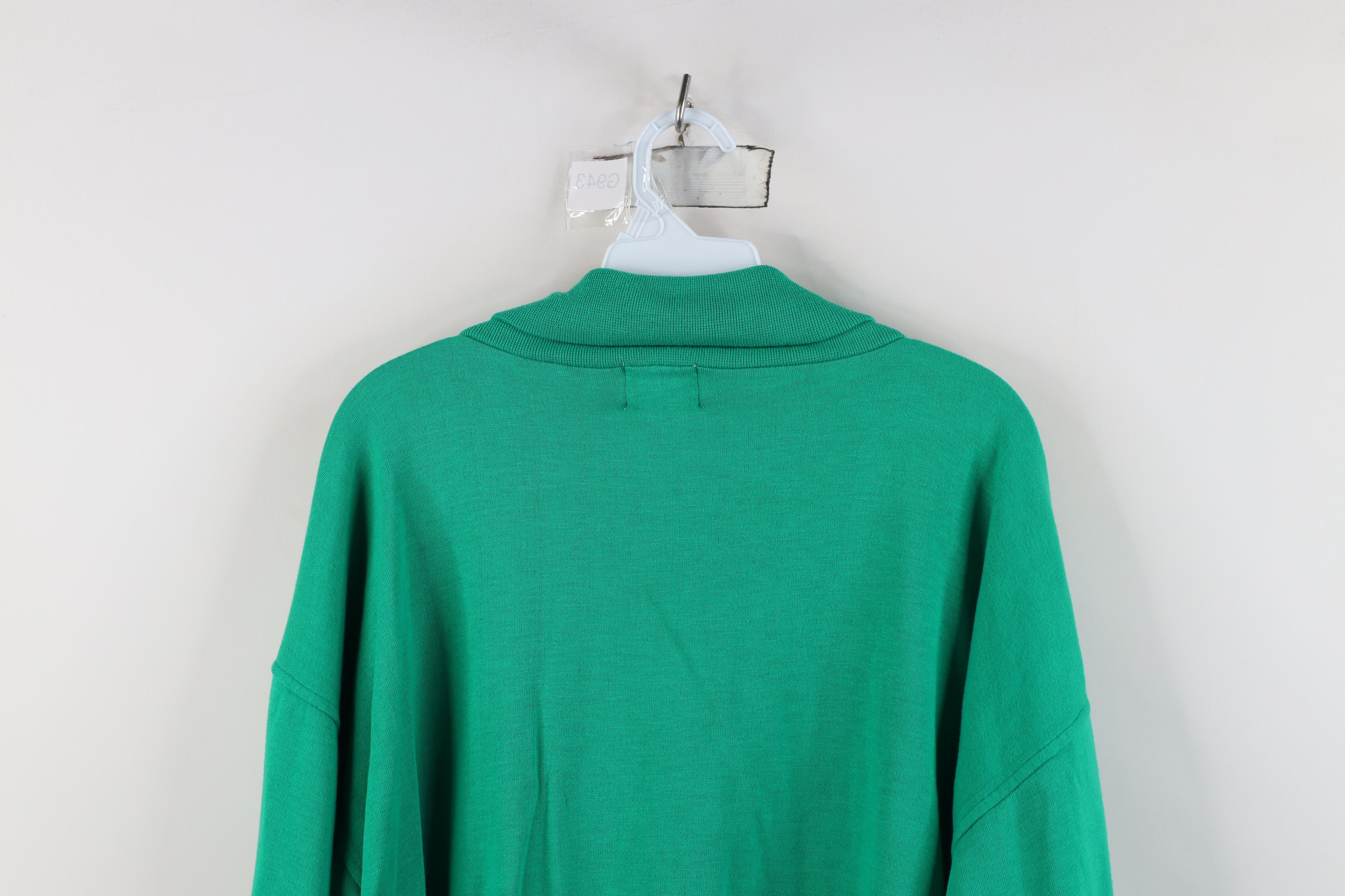 Vintage Vintage 90s Streetwear Blank Turtleneck Sweatshirt Green Size XXL / US 16-18 / IT 52-54 - 9 Thumbnail