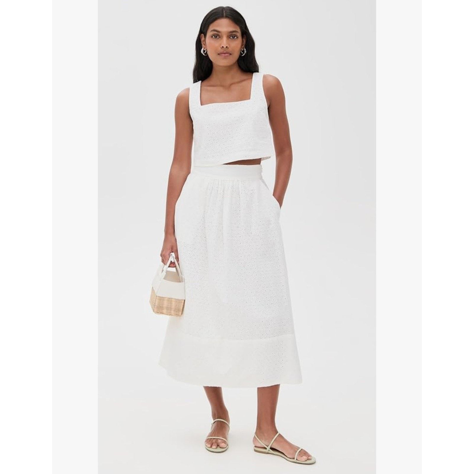 Paige Paige Women's Ojai Cotton Denim Midi Skirt Size 2 Waist 26 Size 26" / US 2 / IT 38 - 2 Thumbnail