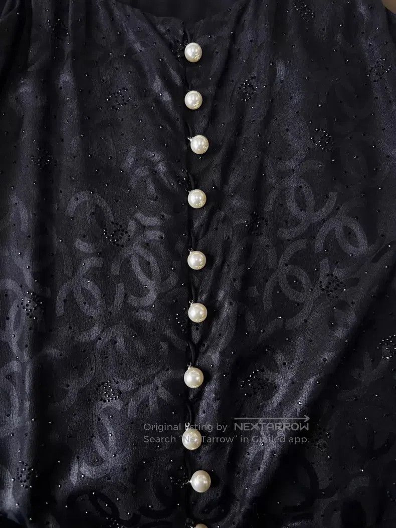 Chanel Chanel 23S black silk full print double C black diamond bo Size XS / US 0-2 / IT 36-38 - 5 Thumbnail