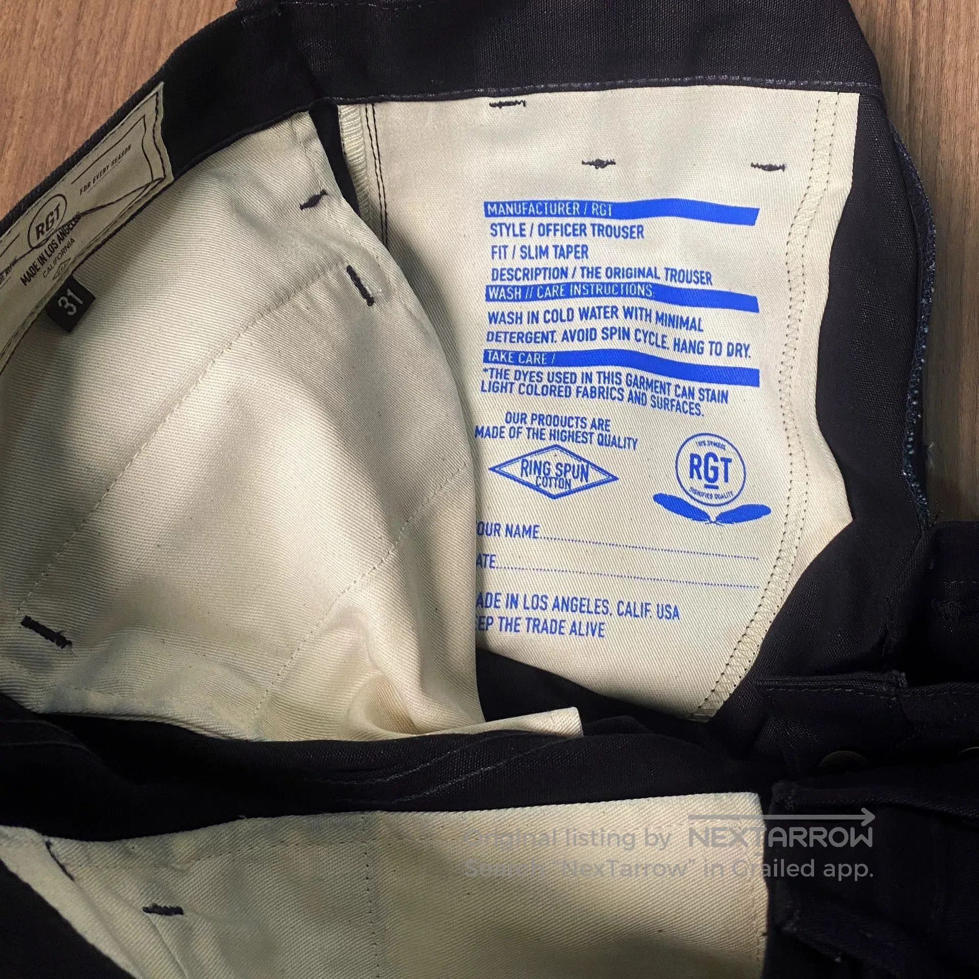 Other RGT Indigo 11oz Office Trousers. Size US 31 - 7 Thumbnail