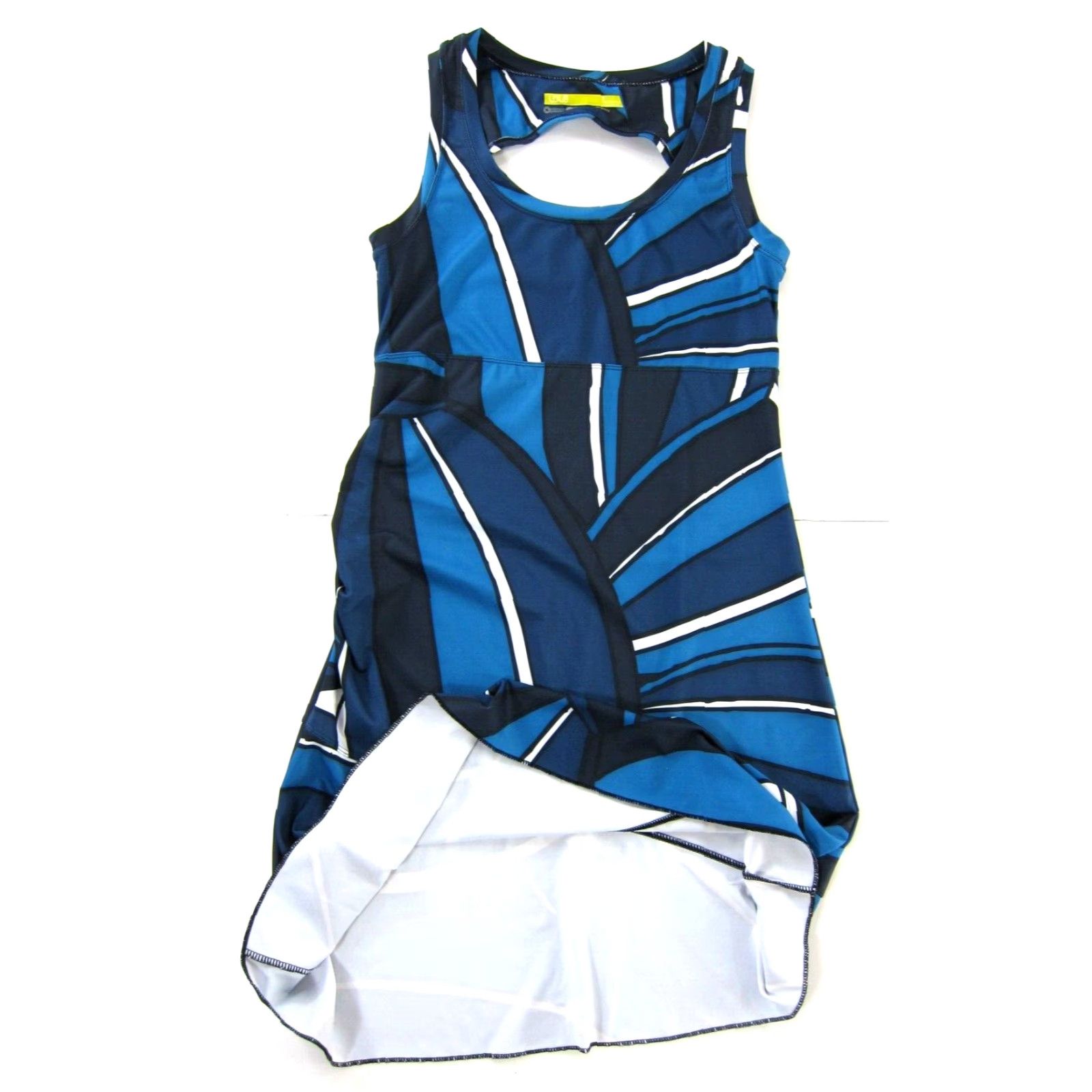 Vintage VINTAGE LOLE Blue White Abstract Stretch Sleeveless Open Back Midi Tank Dress Small Size S / US 4 / IT 40 - 6 Thumbnail
