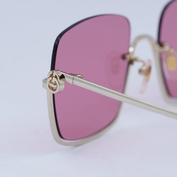 Gucci Gucci GG1279S 003 Sunglasses Gold Square Frame, Cyclamen Size ONE SIZE - 9 Thumbnail