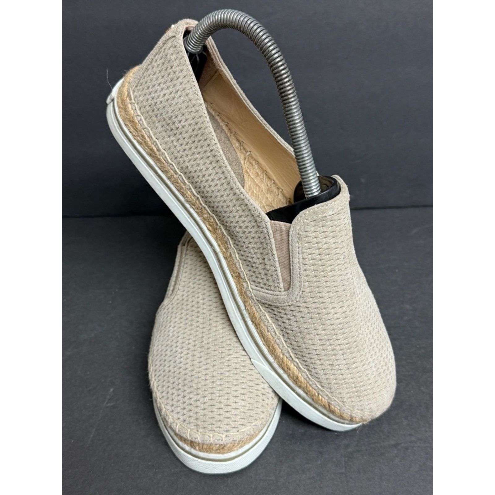 Jimmy Choo Jimmy Choo Beige Suede Shimmer Platform Loafer Flat 38.5 Size US 8.5 / IT 38.5 - 2 Thumbnail
