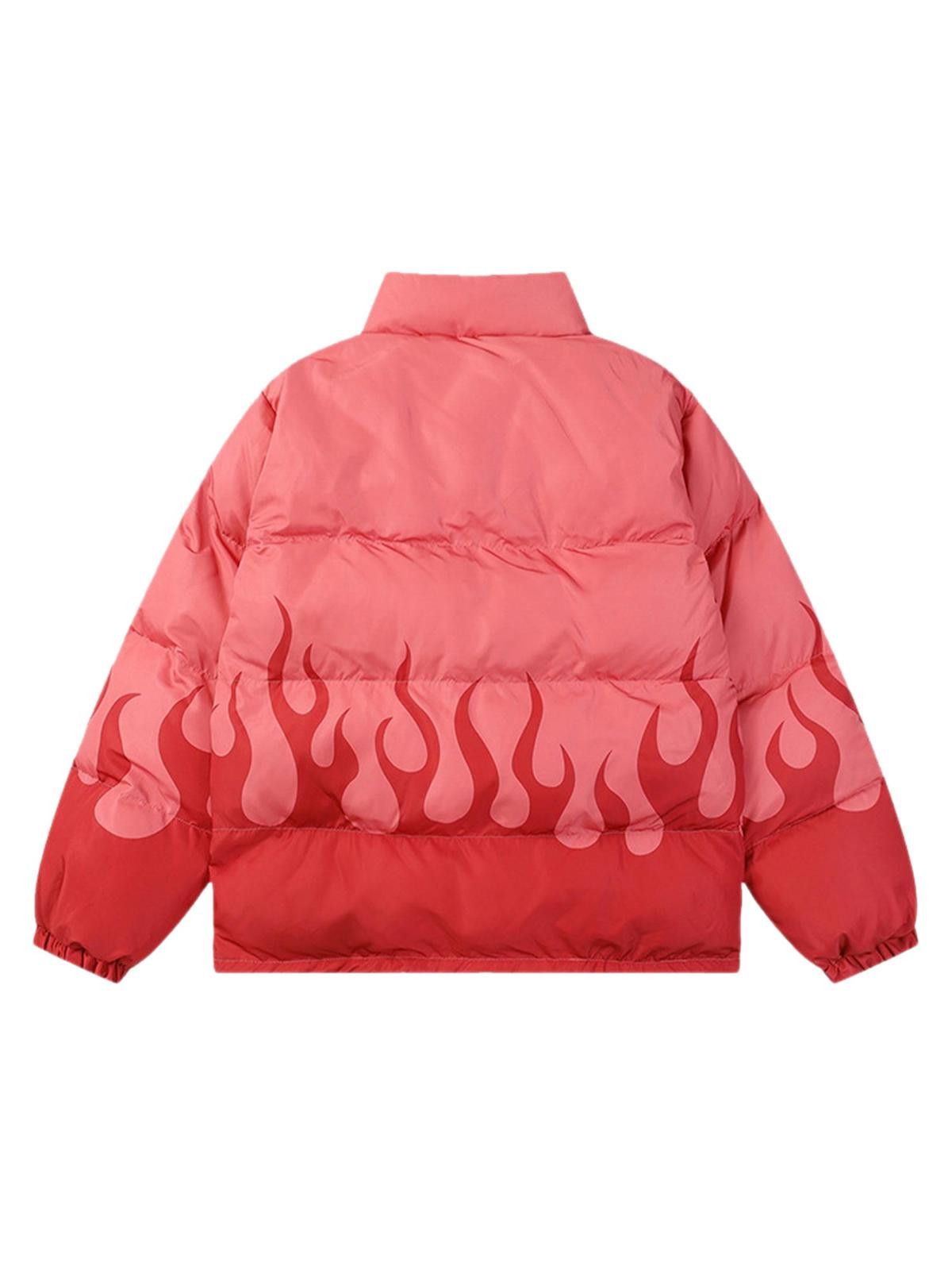 Japanese Brand Flame Print Cotton Padded Jacket, Winter Jacket Size US M / EU 48-50 / 2 - 4 Thumbnail