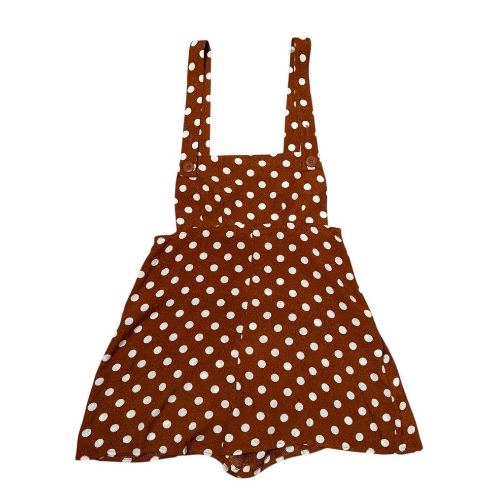 Other New Kimchi Blue Stephie Shift Brown Polka Dot Romper Size S Size 28" / US 6 / IT 42 - 3 Thumbnail