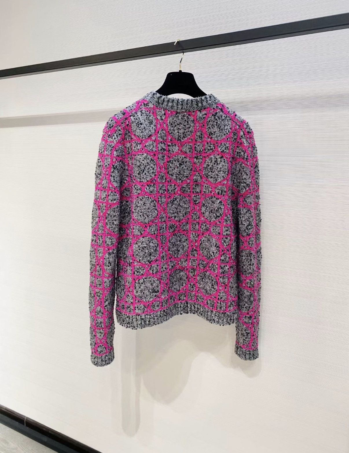 Dior Dior Magenta & Grey Cannage Knit Sweater J33 Size S / US 4 / IT 40 - 2 Thumbnail
