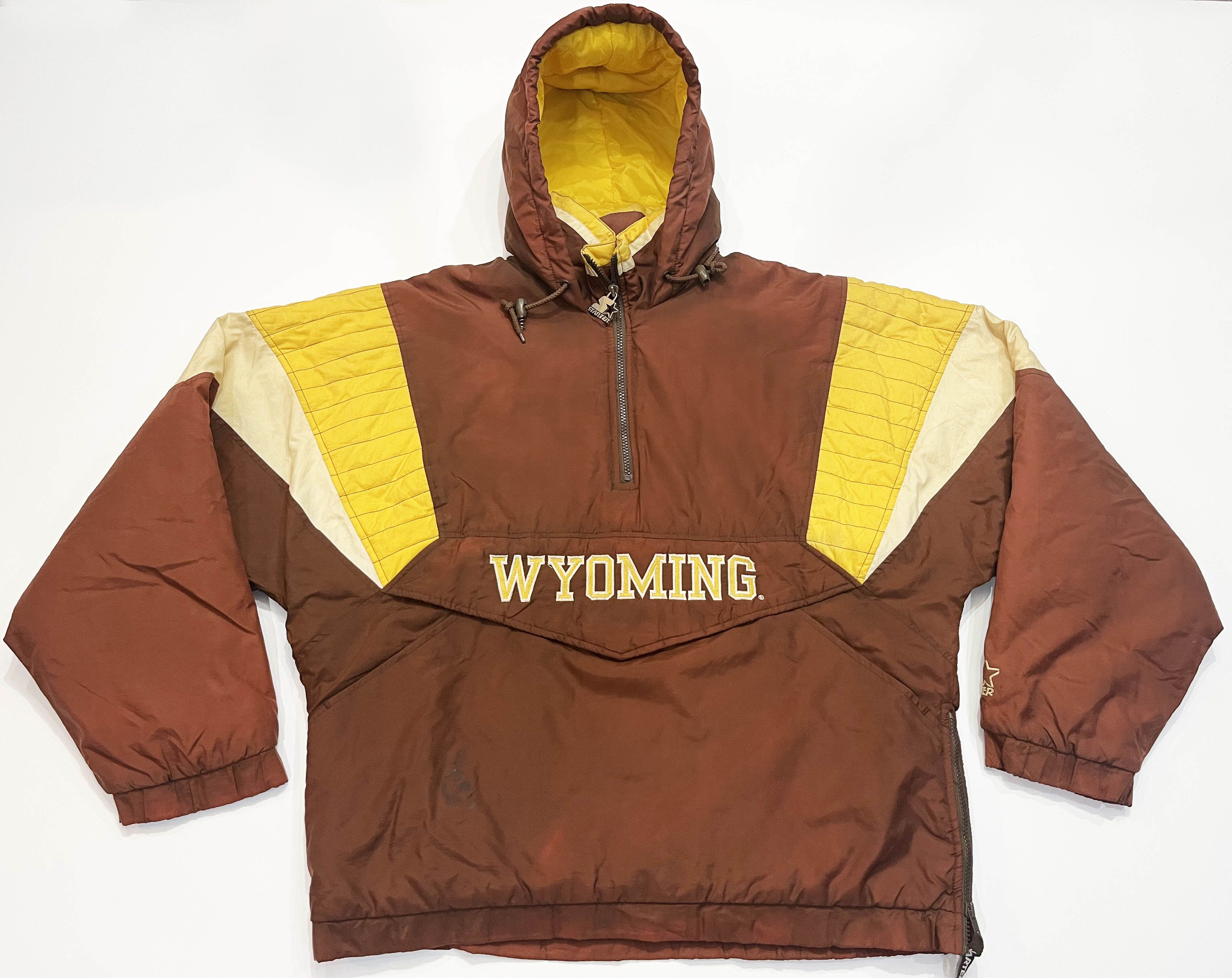 Starter Vintage Starter Wyoming Cowboys NCAA Puffer Half Zip Jacket Size US M / EU 48-50 / 2 - 1 Thumbnail