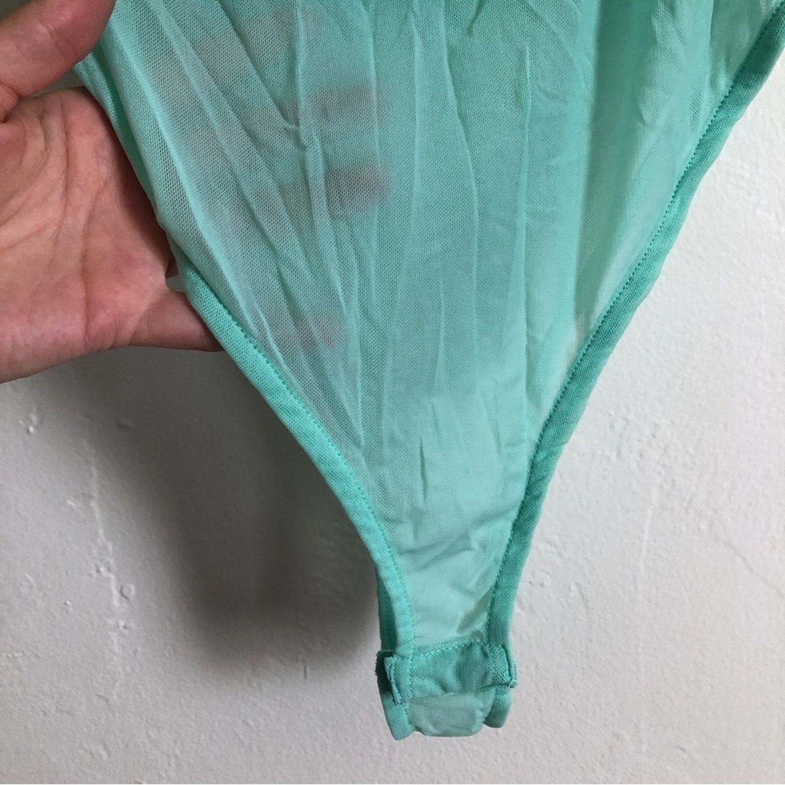 Other Fashion Nova Turquoise Ruffle Bodysuit One Piece Top Size XL / US 12-14 / IT 48-50 - 7 Thumbnail