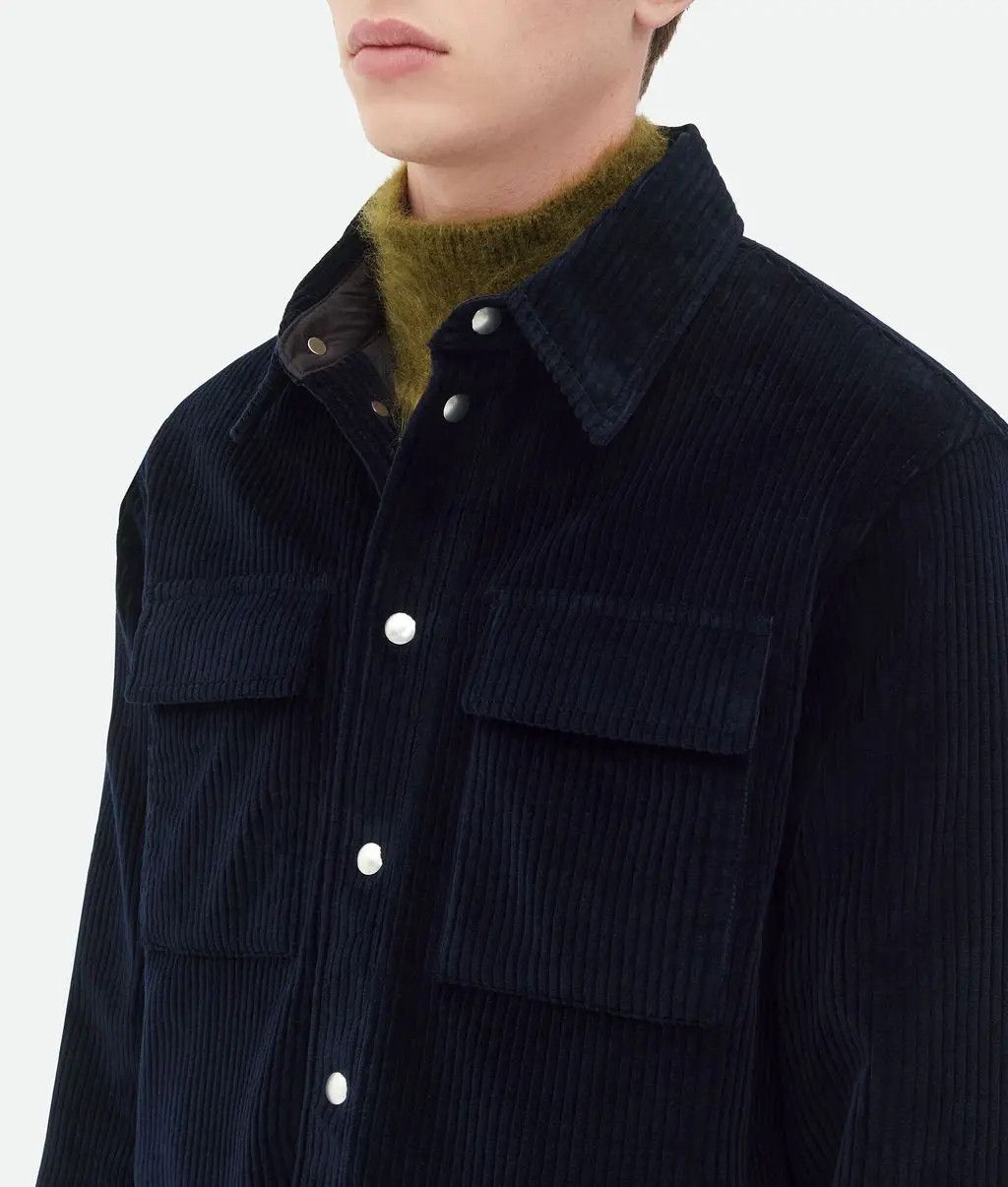 Bottega Veneta o1w1db10525 Cotton Corduroy Shirt in Navy Size US S / EU 44-46 / 1 - 5 Thumbnail