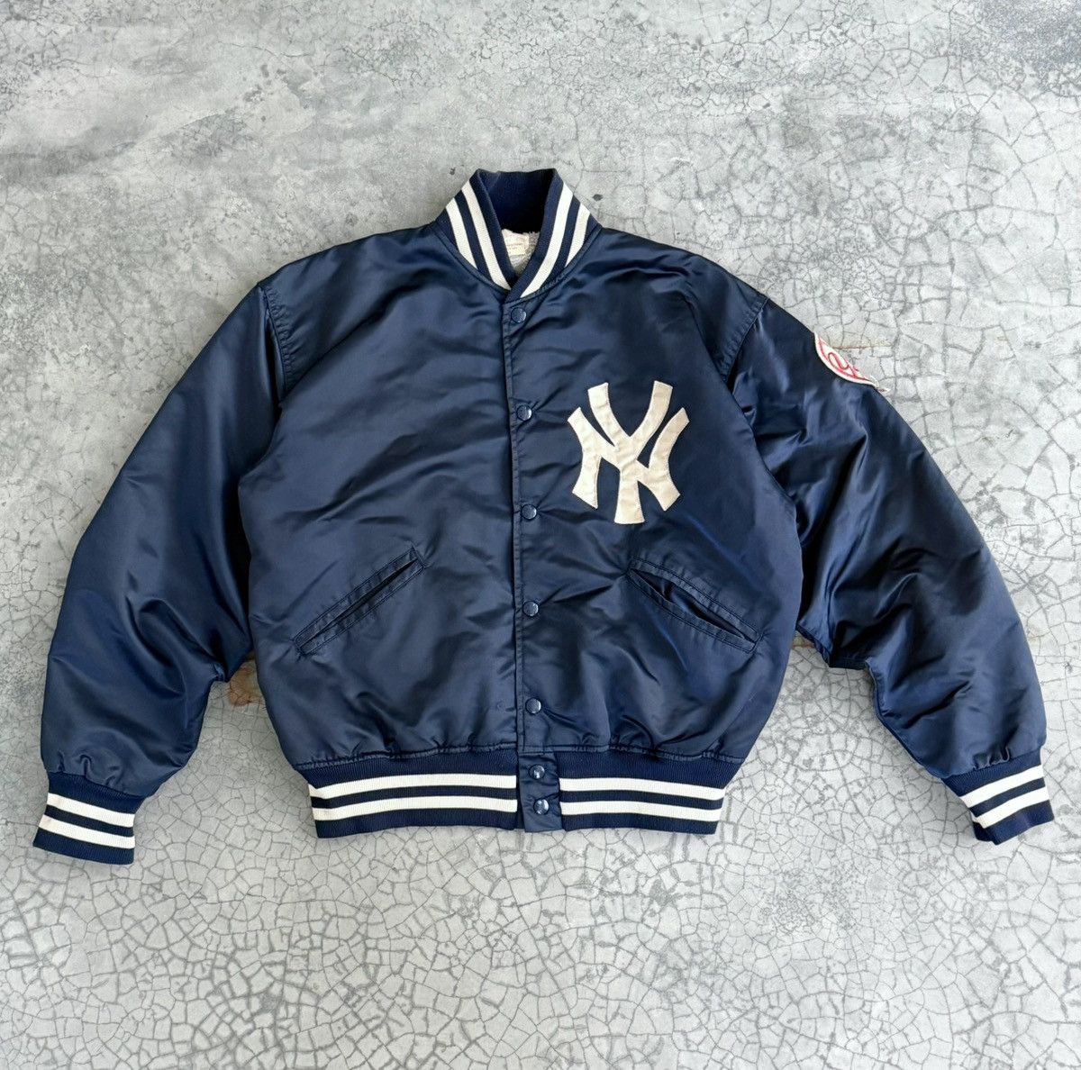 Vintage Vtg 70’ Yankees NY Satin Bomber Jacket Size US L / EU 52-54 / 3 - 1 Thumbnail