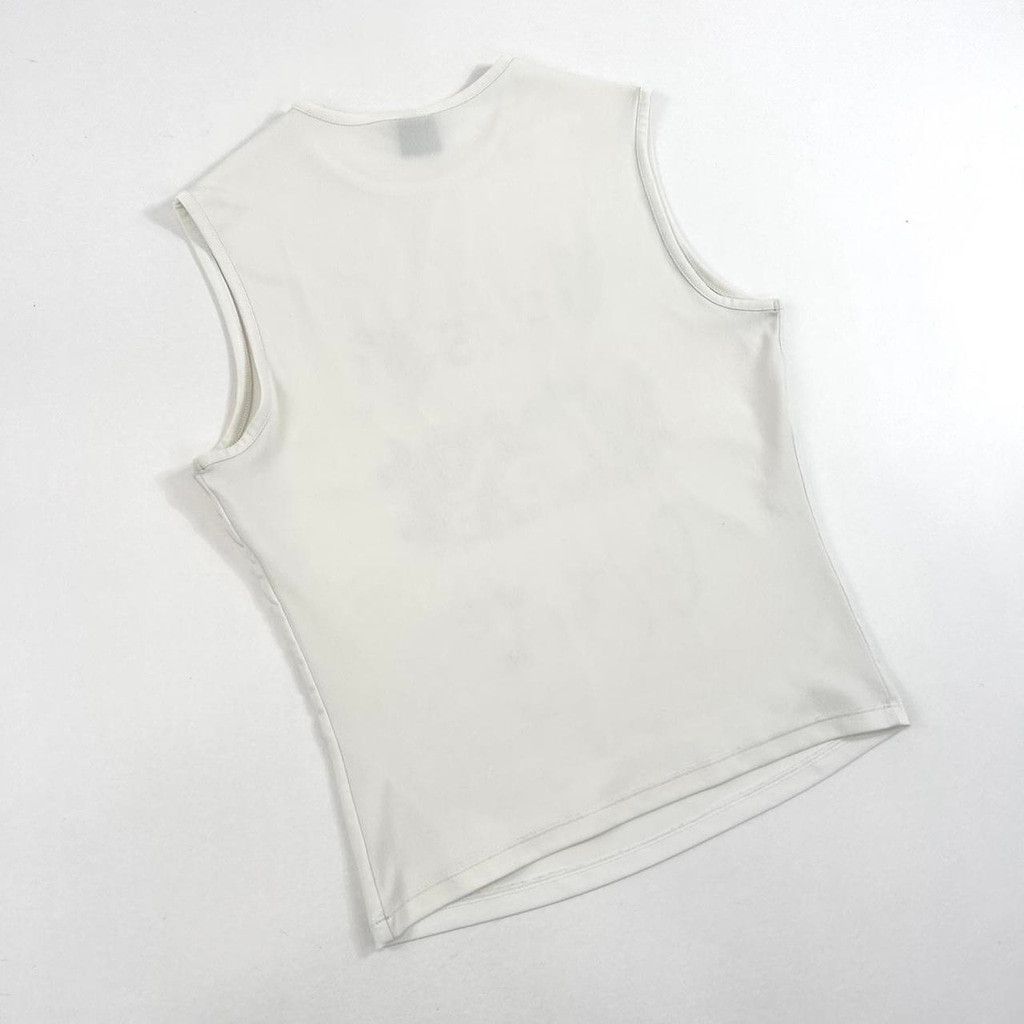 Versace Jeans Couture vintage Versace white tank top with textured logo Size M / US 6-8 / IT 42-44 - 4 Thumbnail