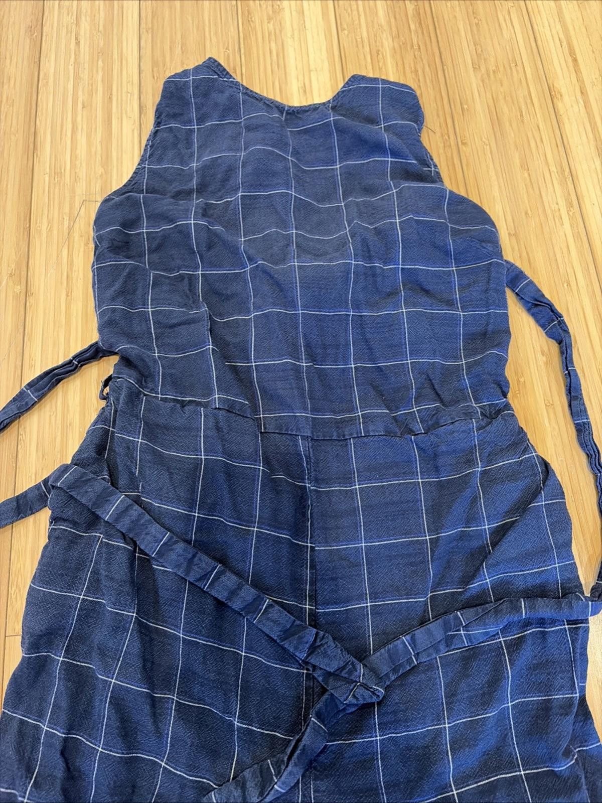 Marine Layer MARINE LAYER Windowpane Blue Jumpsuit Women's Medium Stretch Size 32" / US 10 / IT 46 - 2 Thumbnail