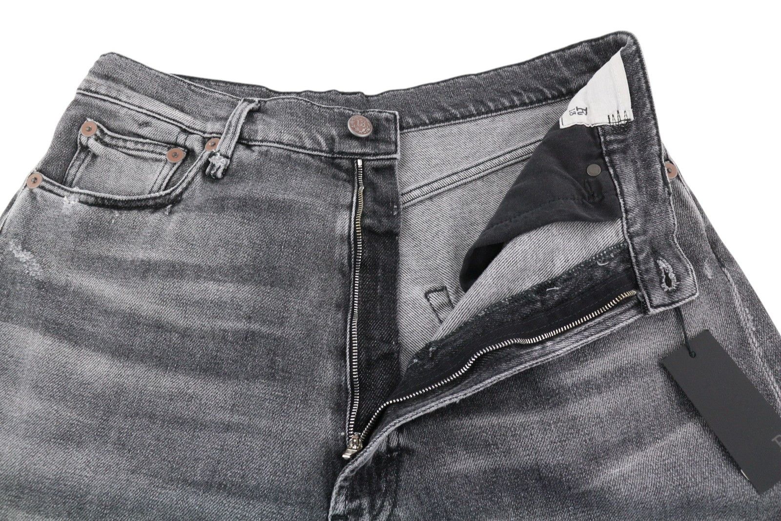 R13 JENNIE TAPERED 27 Vintage Grey Faded Ripped 85805 Size 27" / US 4 / IT 40 - 4 Thumbnail