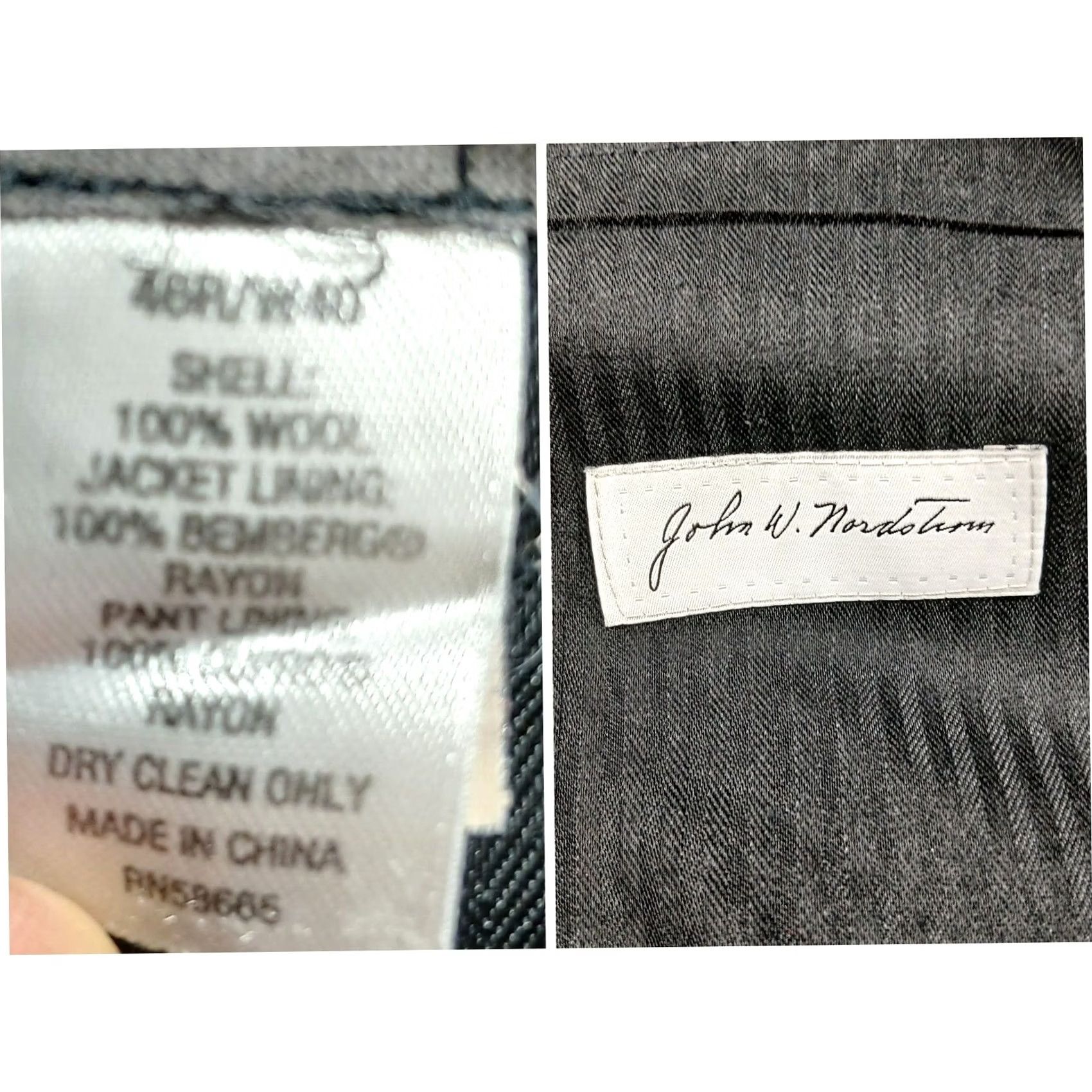 Nordstrom VINTAGE? No. John W. Nordstrom Pants Dress Wool 40R Black EUC Size US 40 / EU 56 - 4 Thumbnail