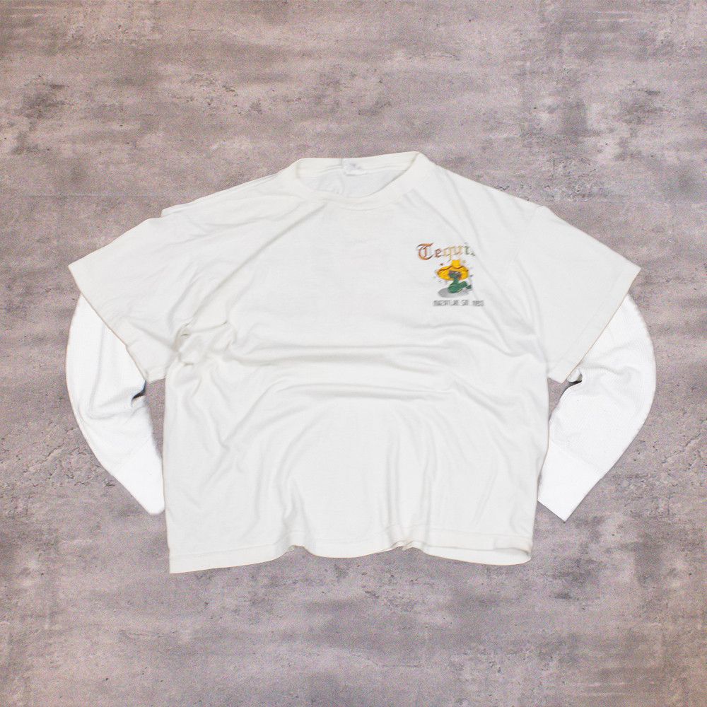 Japanese Brand Y2K 2000's 00's One Tequila Comedy Humor White T-Shirt Size US L / EU 52-54 / 3 - 2 Thumbnail