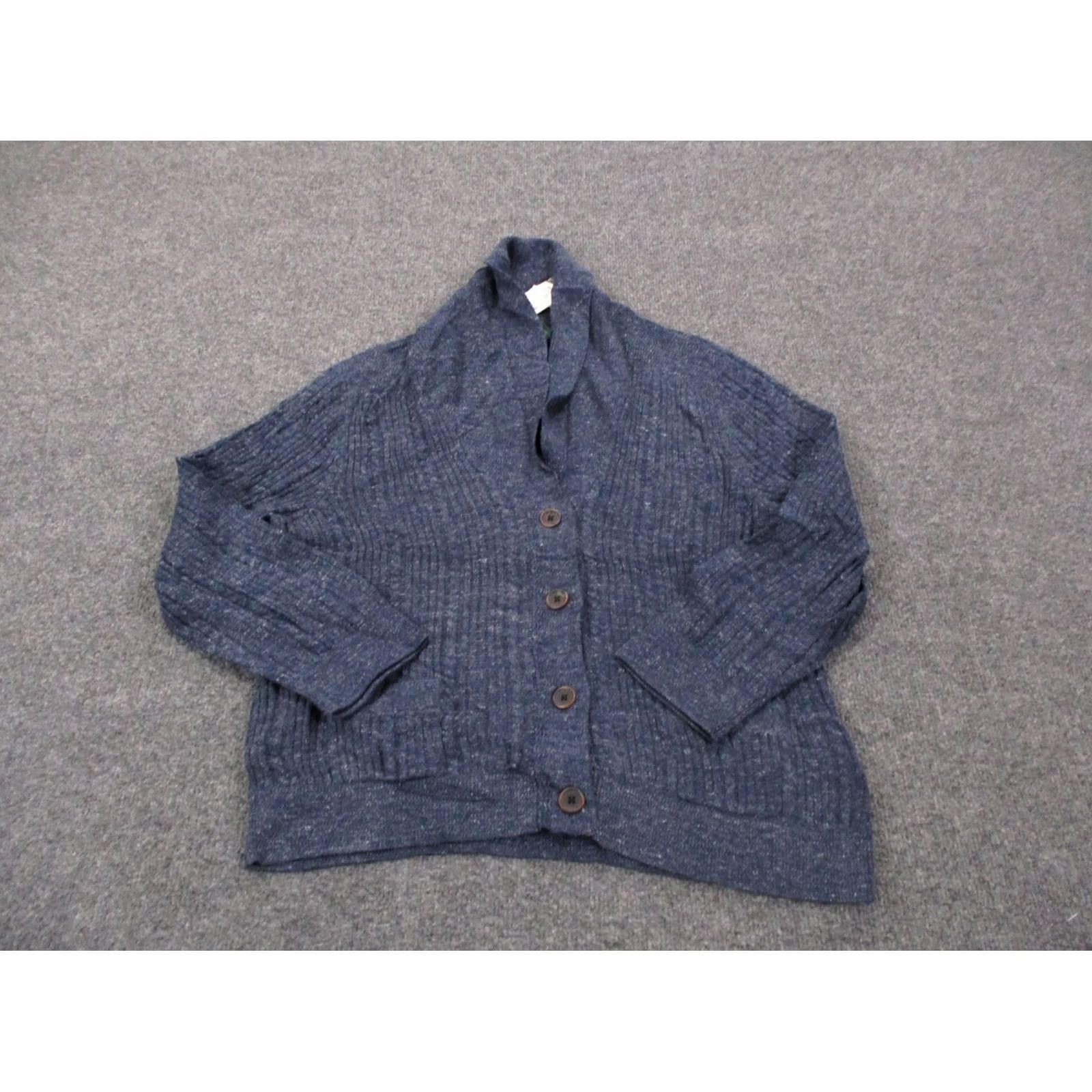 Ralph Lauren Lauren Ralph Lauren Jeans Co Sweater Cardigan Womens XL Blue with Thermal Knit High Neck Casual 90s Theme Womens XL Blue Cardigan Sweater Size XL / US 12-14 / IT 48-50 - 2 Thumbnail