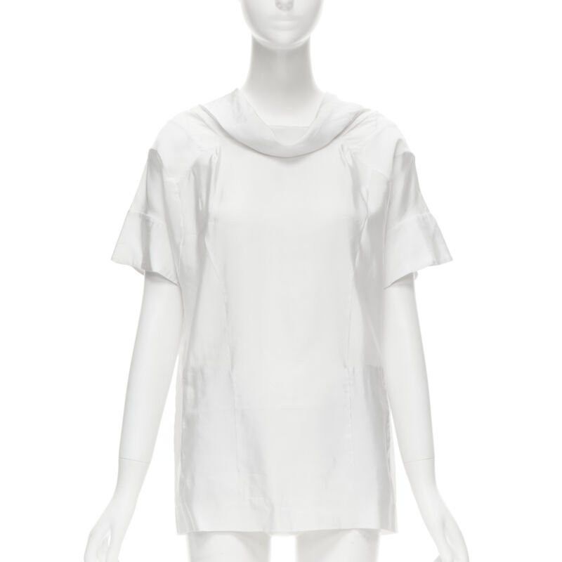 Marni MARNI white viscose cowl neck curved seam slit pocket top IT38 XS Size XS / US 0-2 / IT 36-38 - 1 Thumbnail