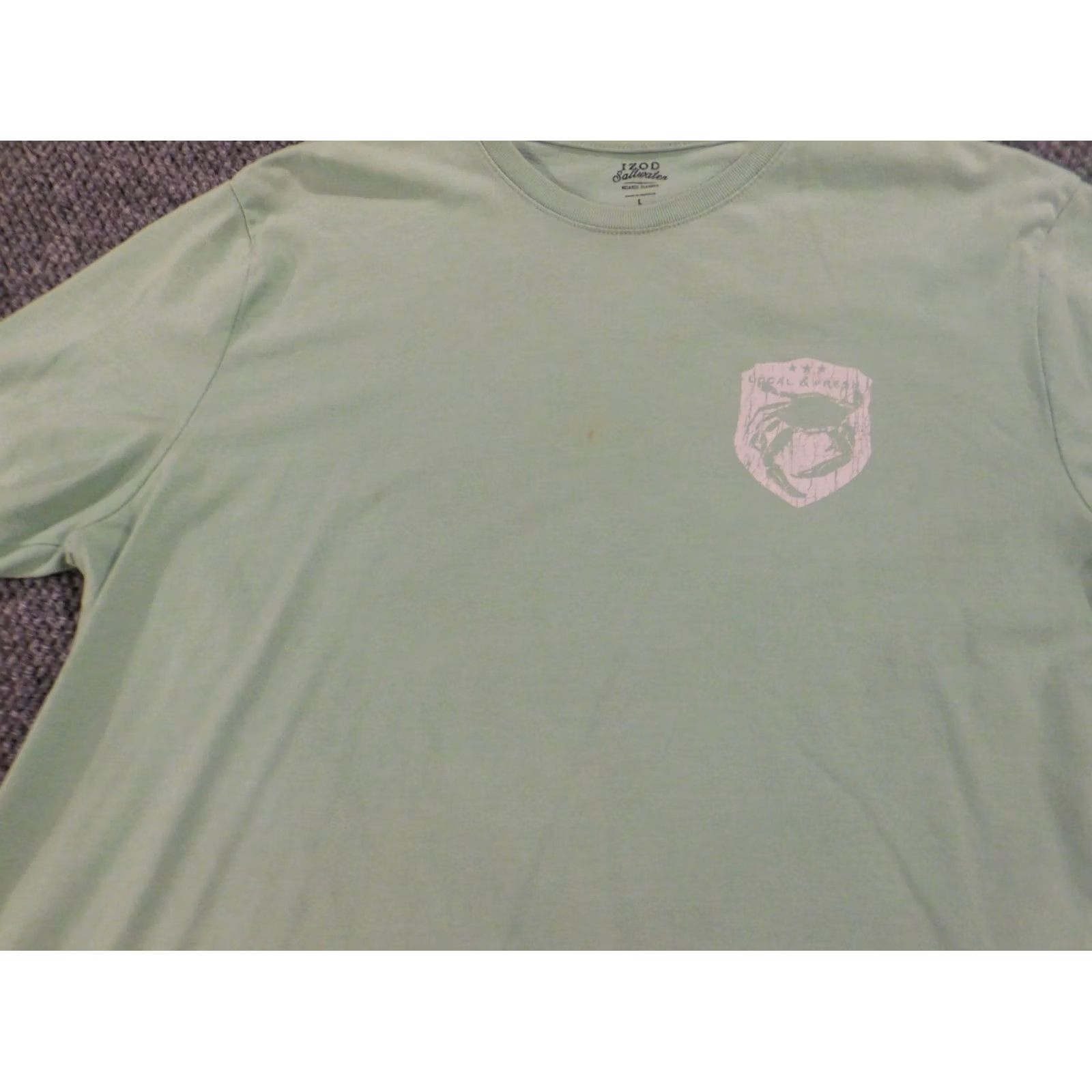 Izod IZOD Mens Shirt T-Shirt Large Green Cotton Short Sleeve Crew Neck Logo Regular Christmas Outdoor Size US L / EU 52-54 / 3 - 5 Thumbnail
