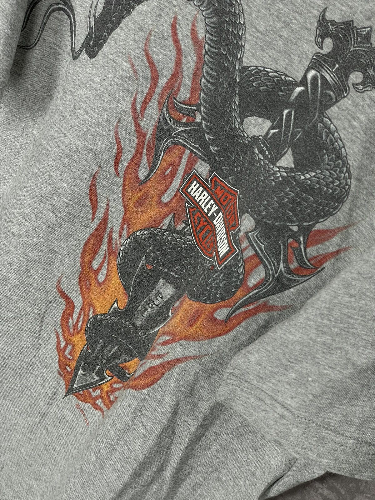 Harley Davidson × Vintage Vintage 2000s Y2K Harley Davidson Snake Graphic T Shirt Size US M / EU 48-50 / 2 - 8 Thumbnail