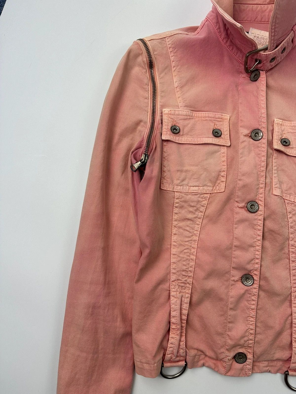 Dolce & Gabbana Dolce Gabbana SS2004 Detachable Pink Faded Zip Denim Jacket Size S / US 4 / IT 40 - 9 Thumbnail