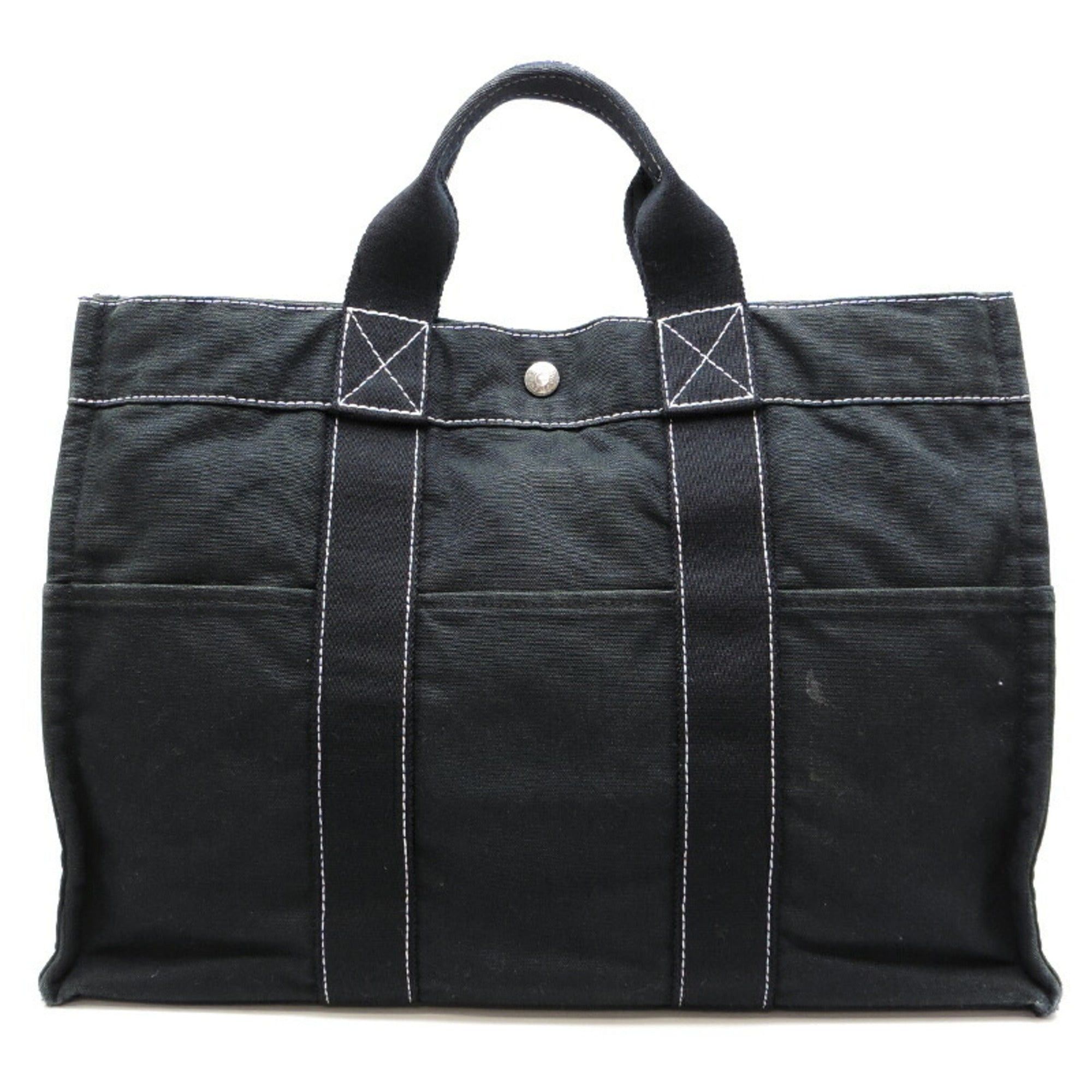 image of Hermes Deauville Mm Ladies Tote Bag Cotton Canvas Black, Women's