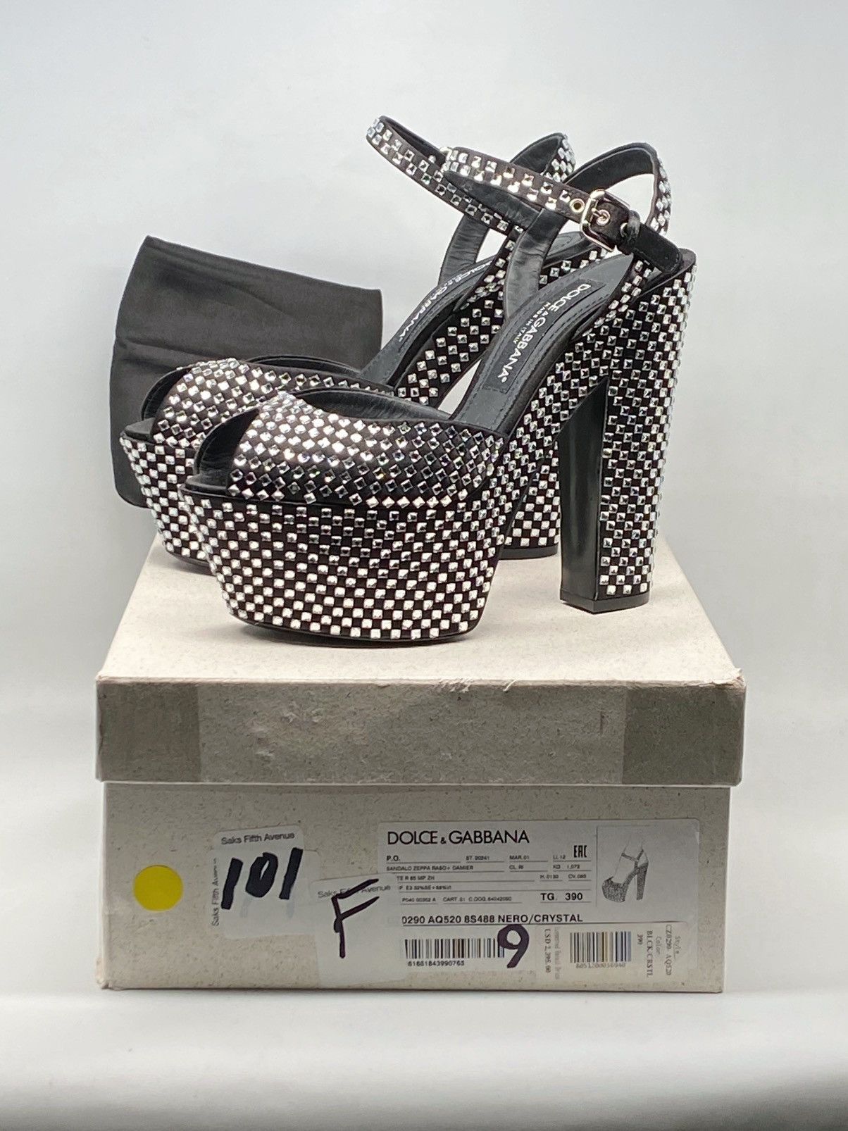 Dolce & Gabbana Dolce Gabbana Crystal-embellished platform sandals size 39 Size US 9 / IT 39 - 16 Thumbnail
