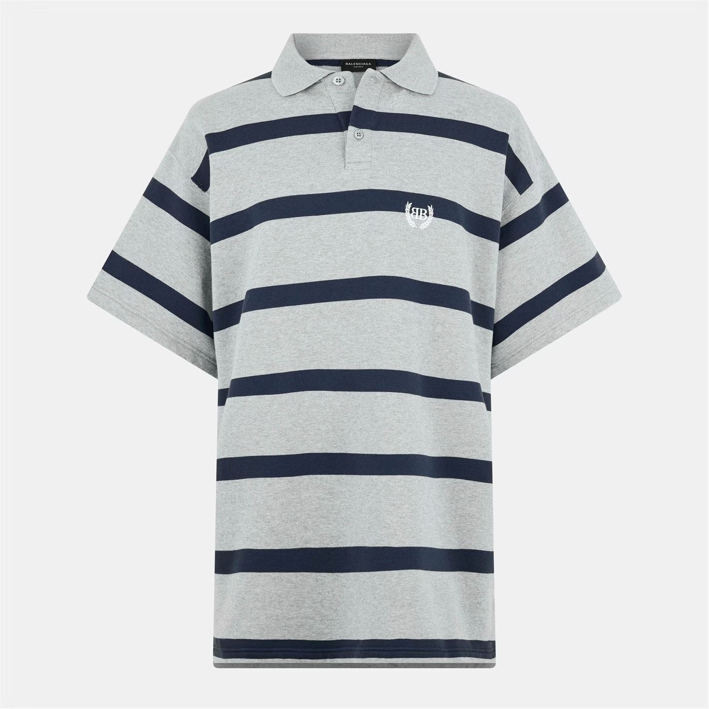 Balenciaga o1g2r1mq0226 Short Sleeve Polo Shirt In Heather Grey/Blue Size US S / EU 44-46 / 1 - 1 Thumbnail