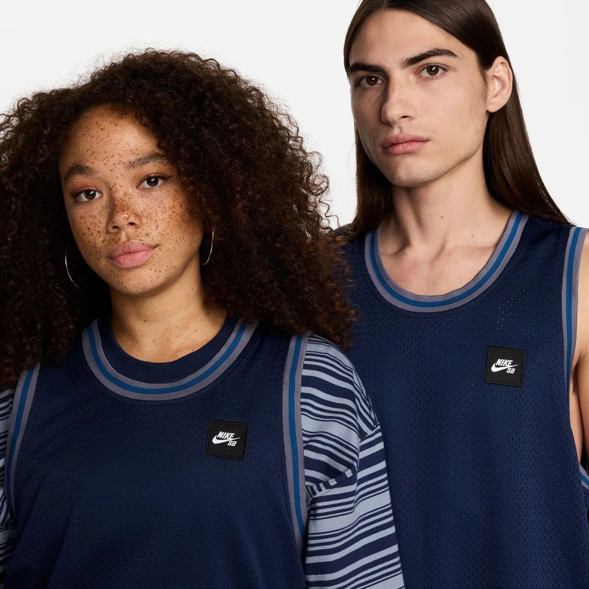 Nike NIKE SB Basketball Jersey Top Blue Gray Reversible Mesh Size US M / EU 48-50 / 2 - 5 Thumbnail