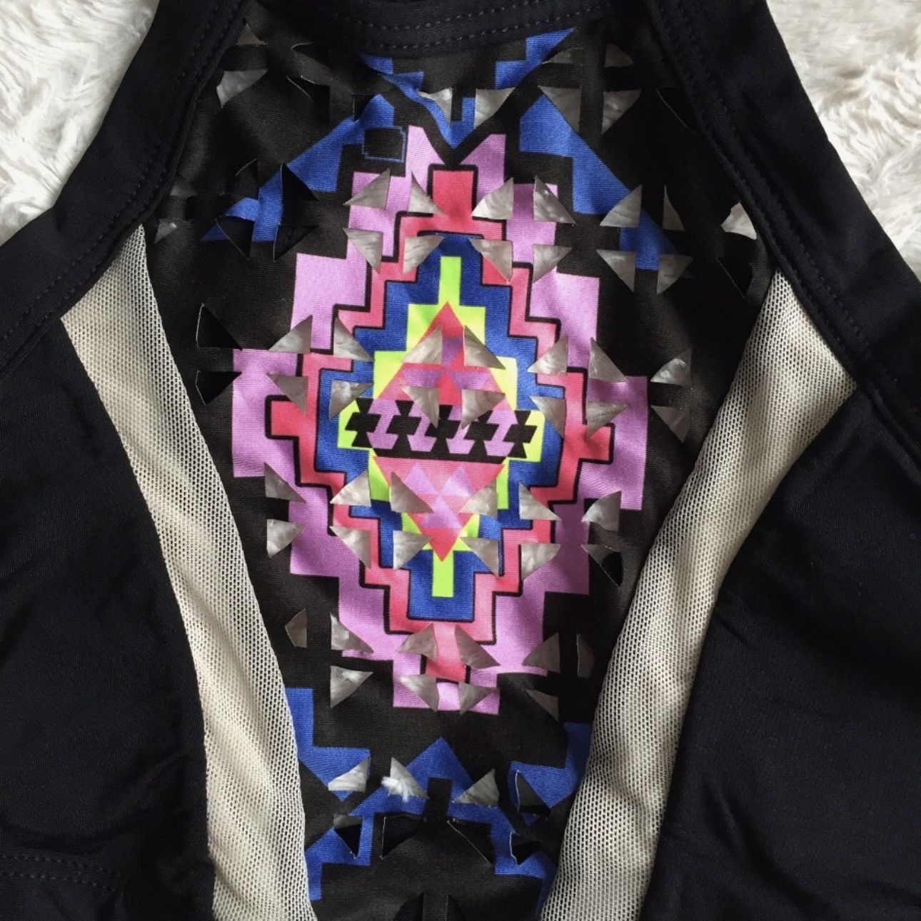Other THRIVE Black Neon Aztec Thalia High Halterneck Bikini Top Size M / US 6-8 / IT 42-44 - 6 Thumbnail