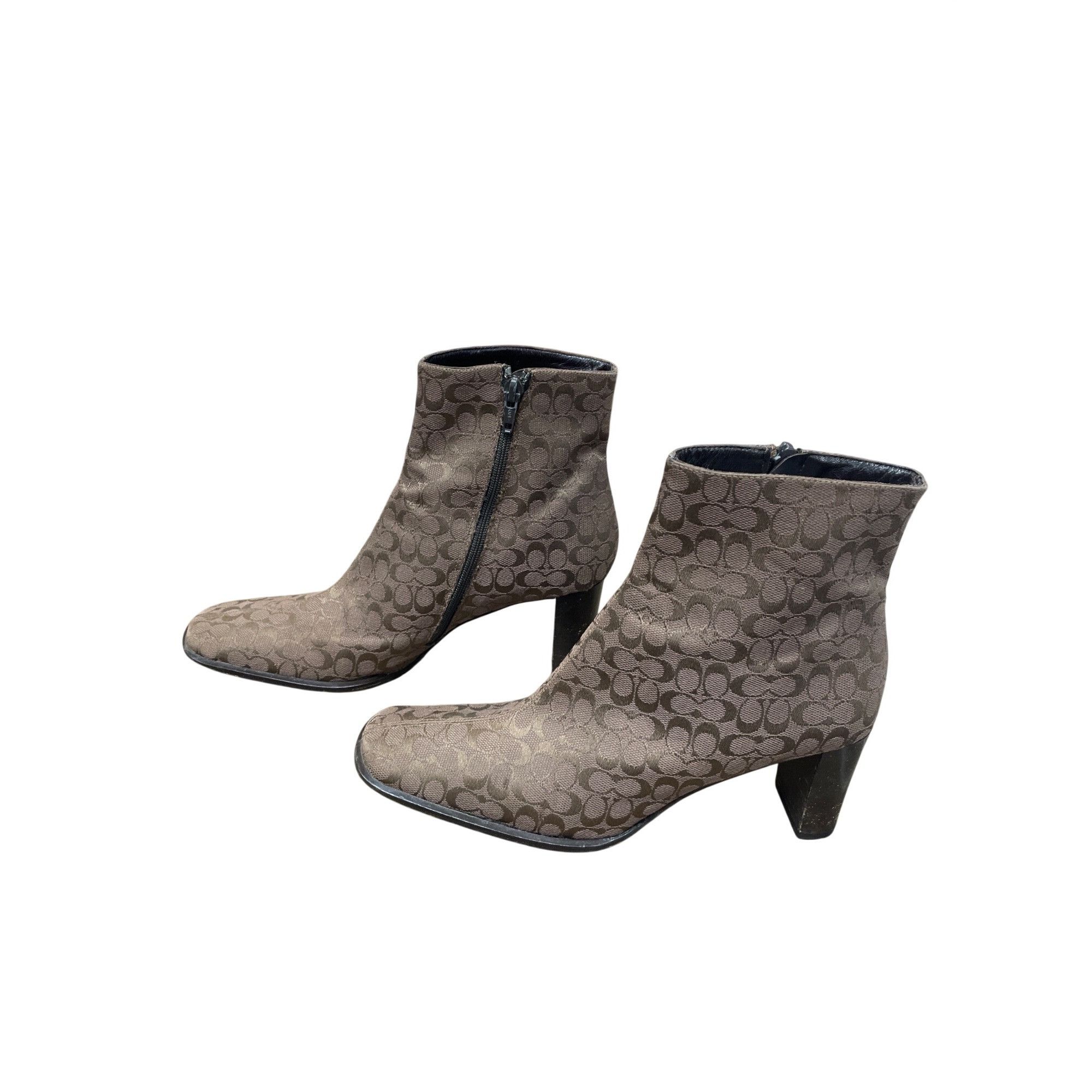 Coach Coach Brianna womans 3" block heel canvas monogram ankle boo Size US 7.5 / IT 37.5 - 4 Thumbnail