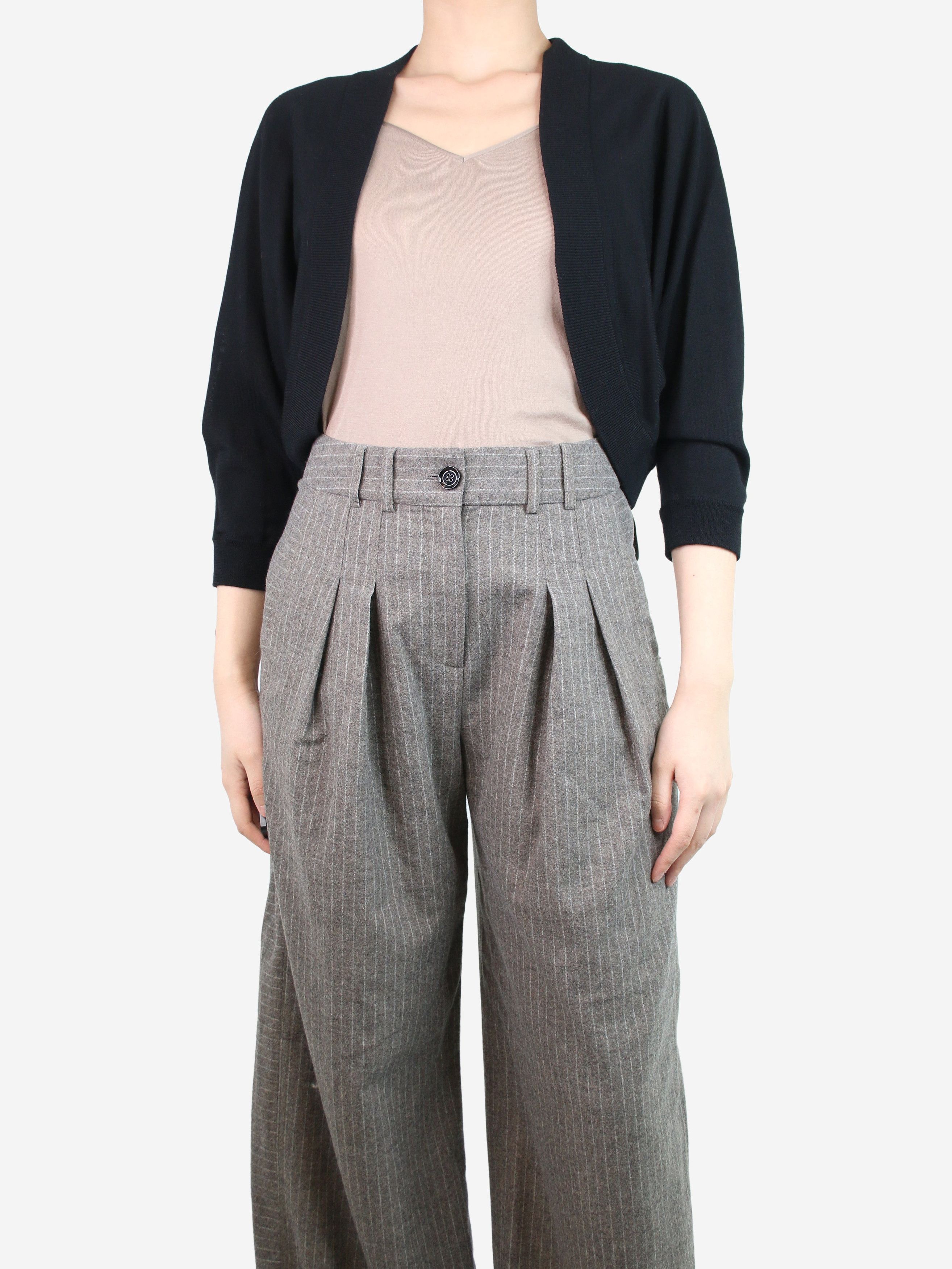 image of Michael Kors Black Wool Open Cardigan - Size S, Women's