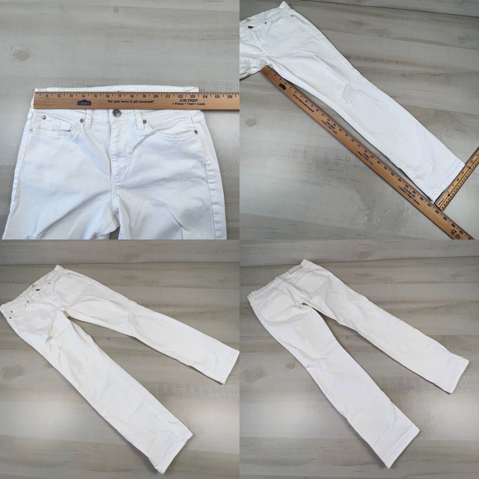 Vintage Else Womens White Distressed Jeans Size 26" / US 2 / IT 38 - 8 Thumbnail