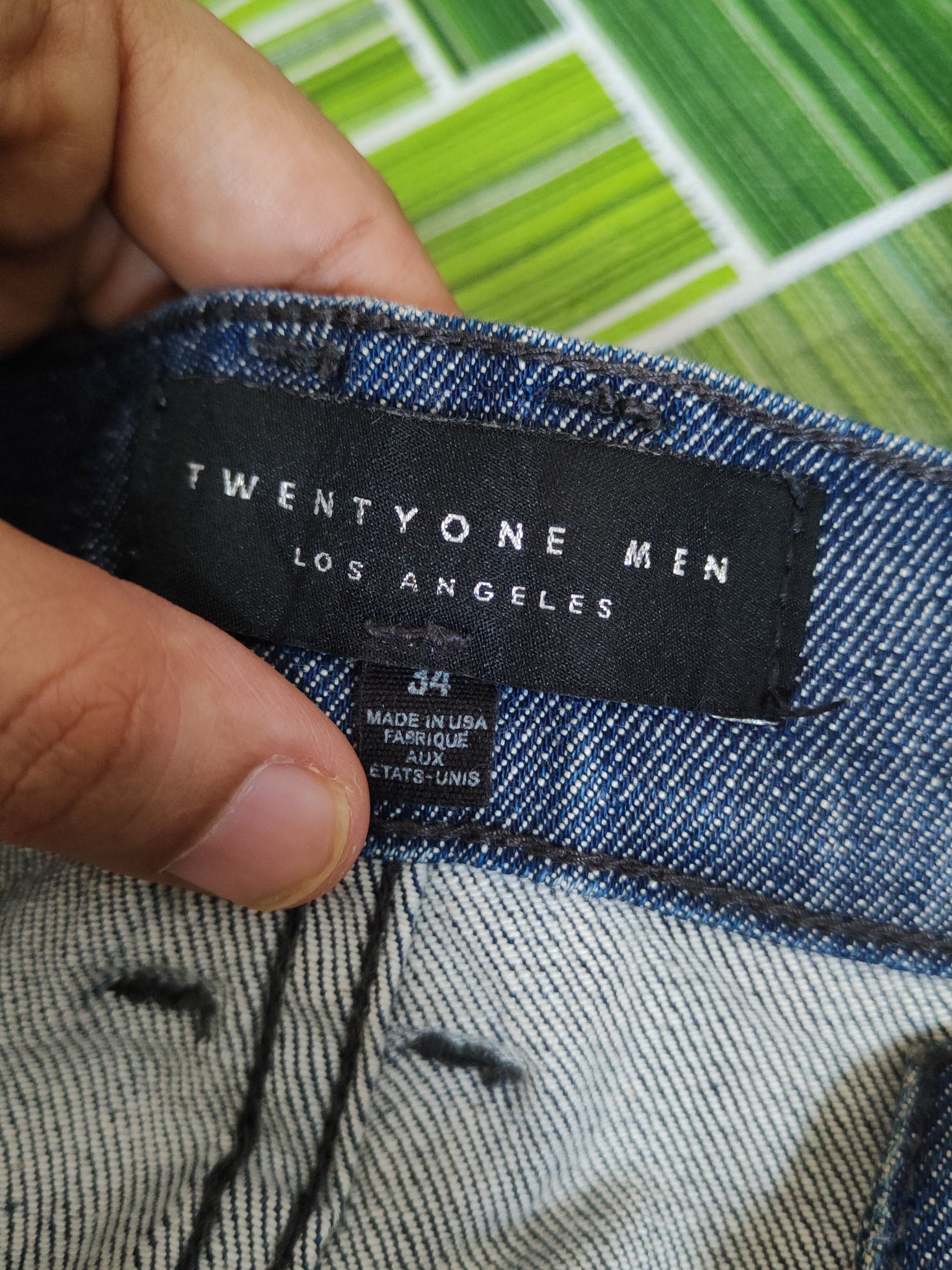 Japanese Brand Twentyone Dark Blue Distressed Ripped Jeans #S2145 Size US 35 - 15 Thumbnail