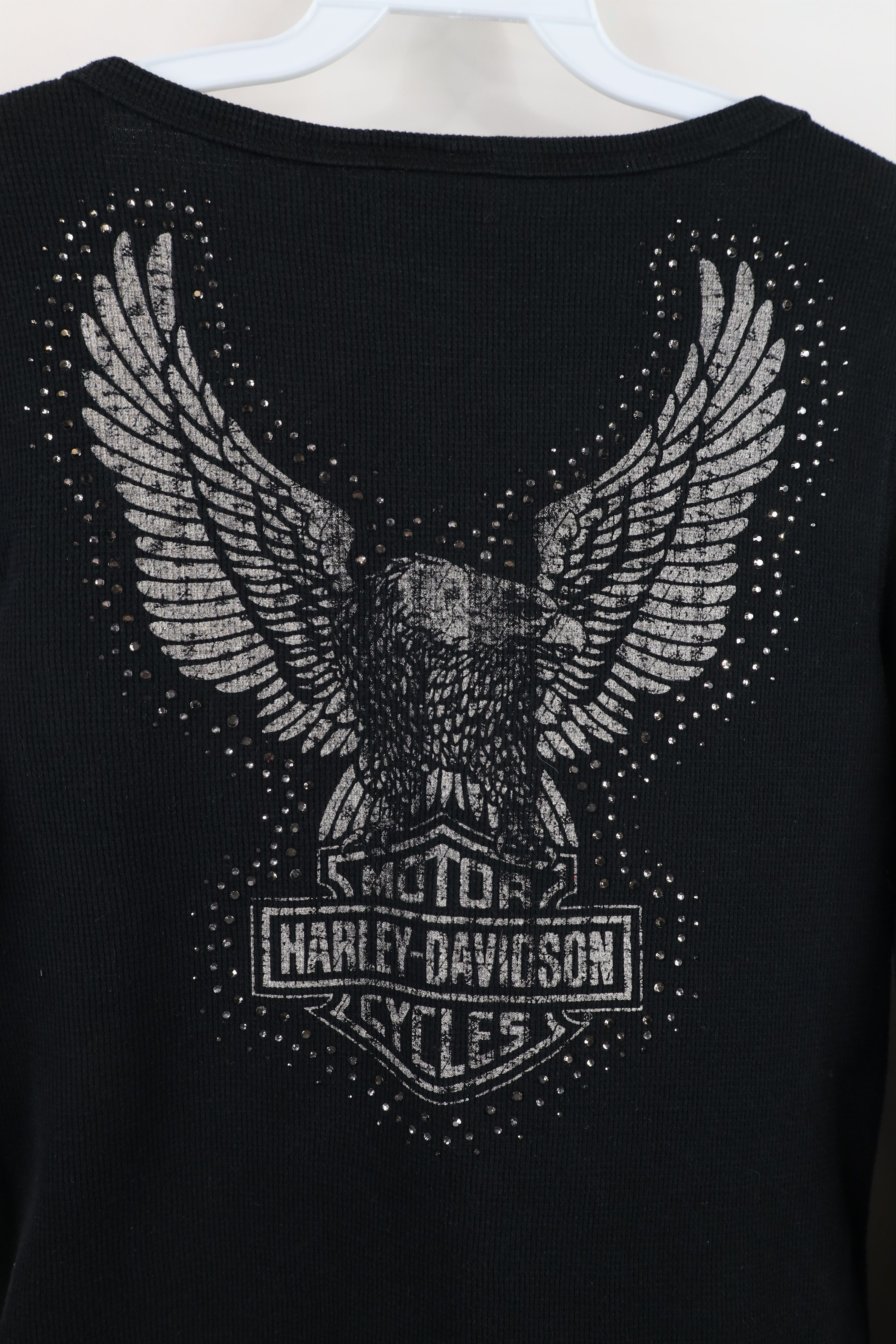 Harley Davidson × Vintage Vintage Y2K Harley Davidson Thermal Waffle Knit T-Shirt Size M / US 6-8 / IT 42-44 - 9 Thumbnail