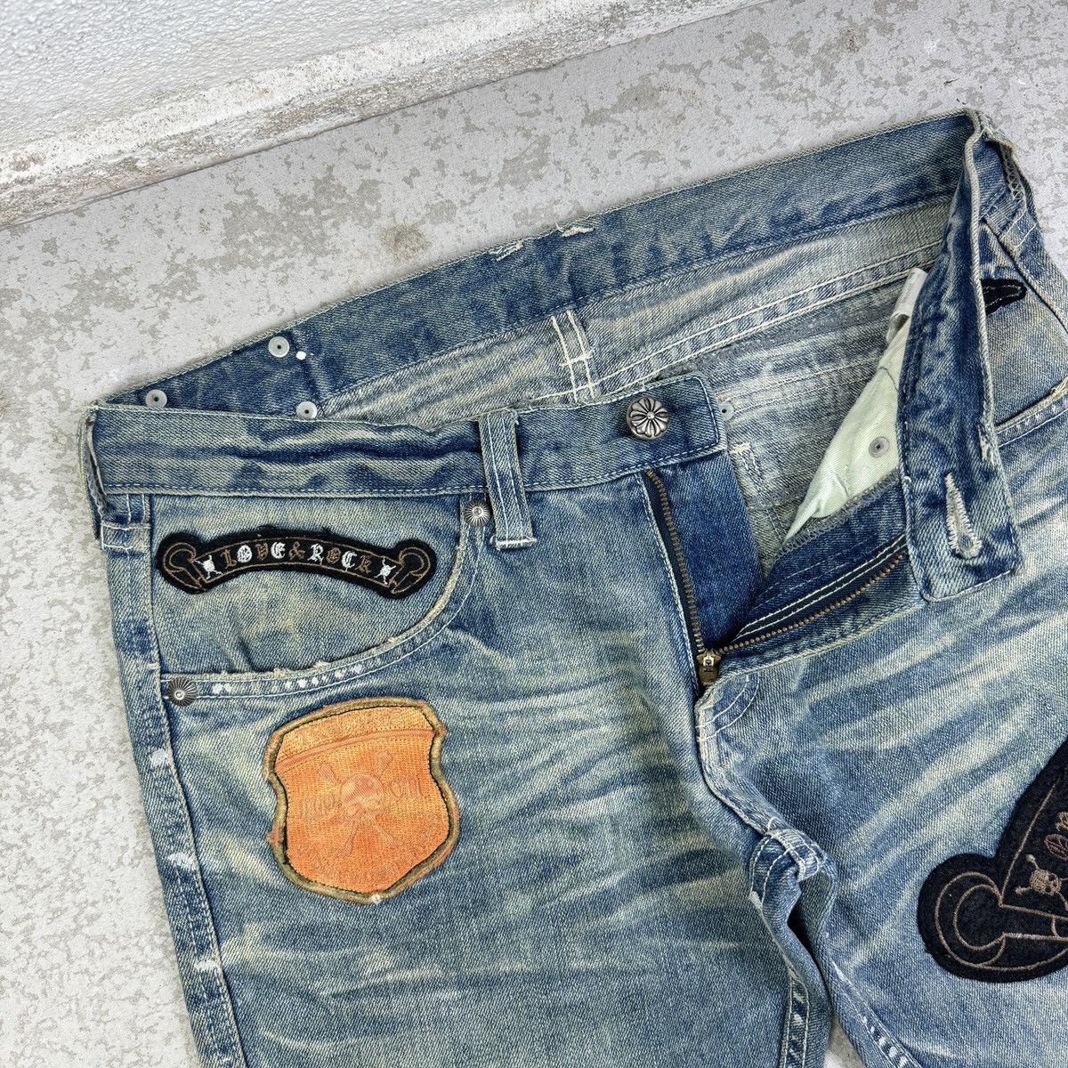 If Six Was Nine Japanese Brand Army of Me Patches Flare Jeans Size US 31 - 5 Thumbnail