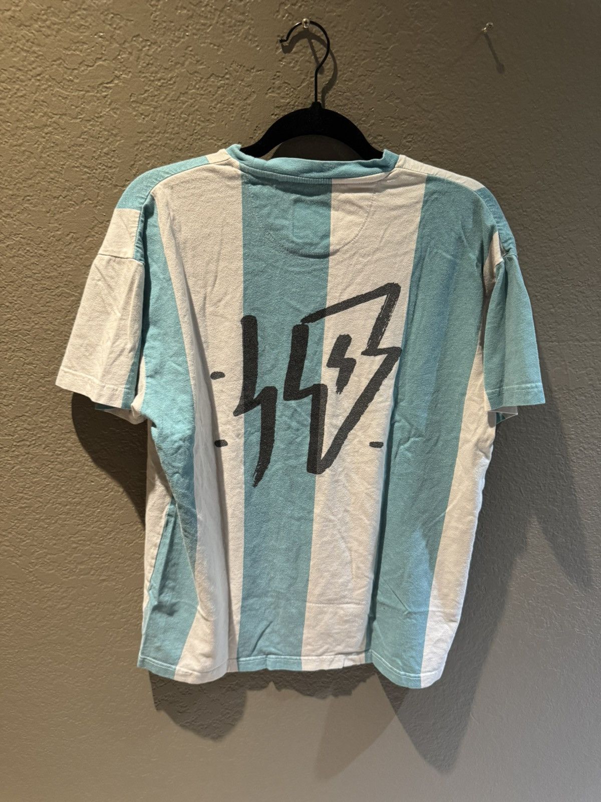 10 Deep White / Teal Blue Argentina 10 Deep Lightning Jersey TShirt Size US M / EU 48-50 / 2 - 3 Thumbnail