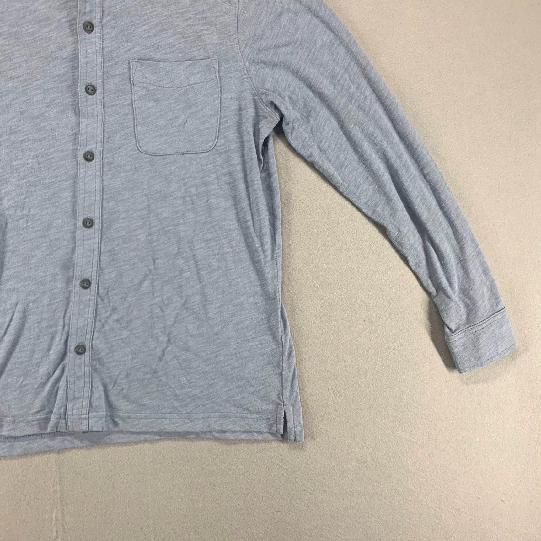 Lands' End Lands' End Shirt Mens Medium Blue Long Sleeve Pocket Button Up Polyester Size US M / EU 48-50 / 2 - 5 Thumbnail