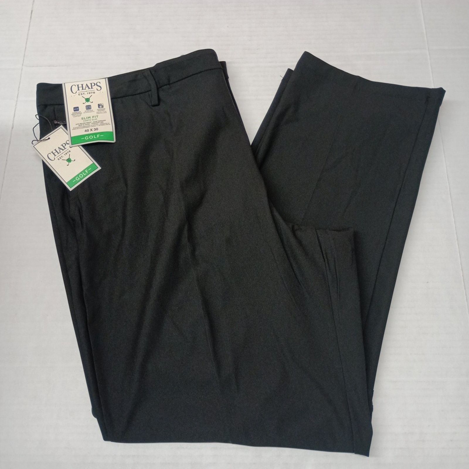 Chaps Chaps Golf Slim Fit Pants Mens 40x30 Black Stretch Waistband Size US 40 / EU 56 - 1 Thumbnail