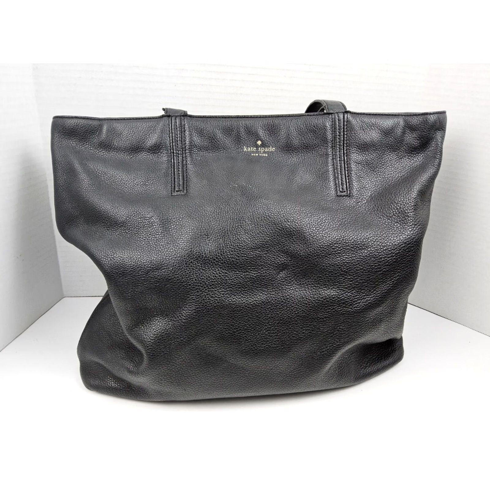 Vintage kate spade new york Tote Womens Pebbled Leather Large Black Exterior Purse Handbag Shoulder Bag Size ONE SIZE - 2 Thumbnail