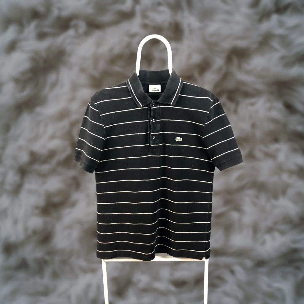 Lacoste Lacoste Polo Shirt Men’s Size 3 Black Striped Short Sleeve Collared 100% Cotton Jersey Embroidered Logo Classic Vintage: No Size US S / EU 44-46 / 1 - 1 Thumbnail